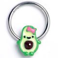16G 3/8 Cutie Avocado Hinged Segment Ring