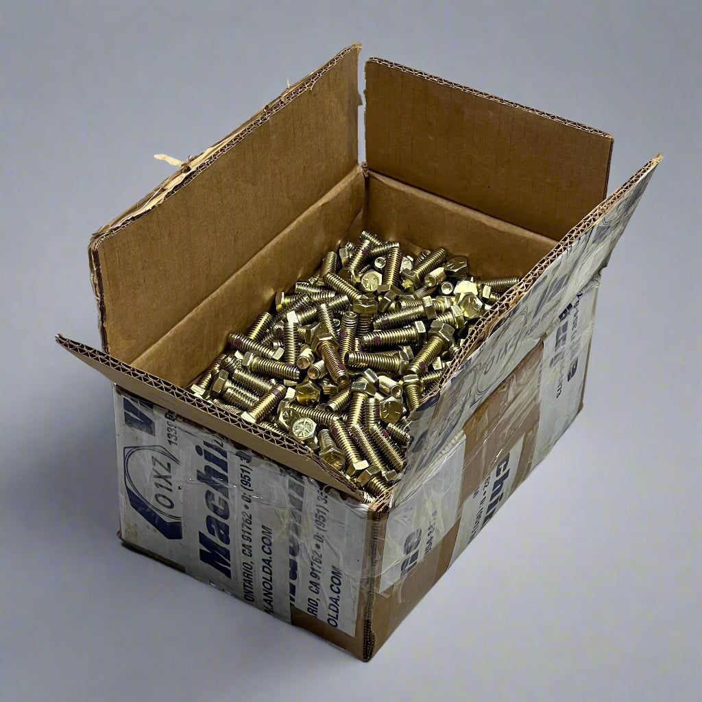 VALDEZ MACHINE (100 Pcs) Hex HD Cap Screws Sz 3/8-16 x 1 1/4, Gold NJ56716