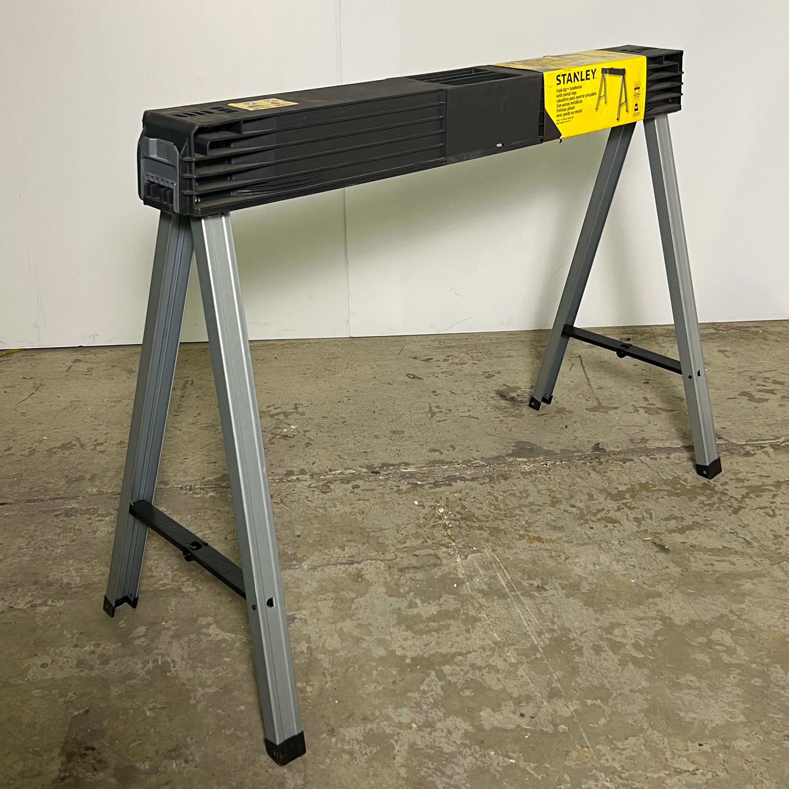 STANLEY Foldup Sawhorse W/ Metal Legs 40" L x 30.5" H ,STST11151 Black & Yellow