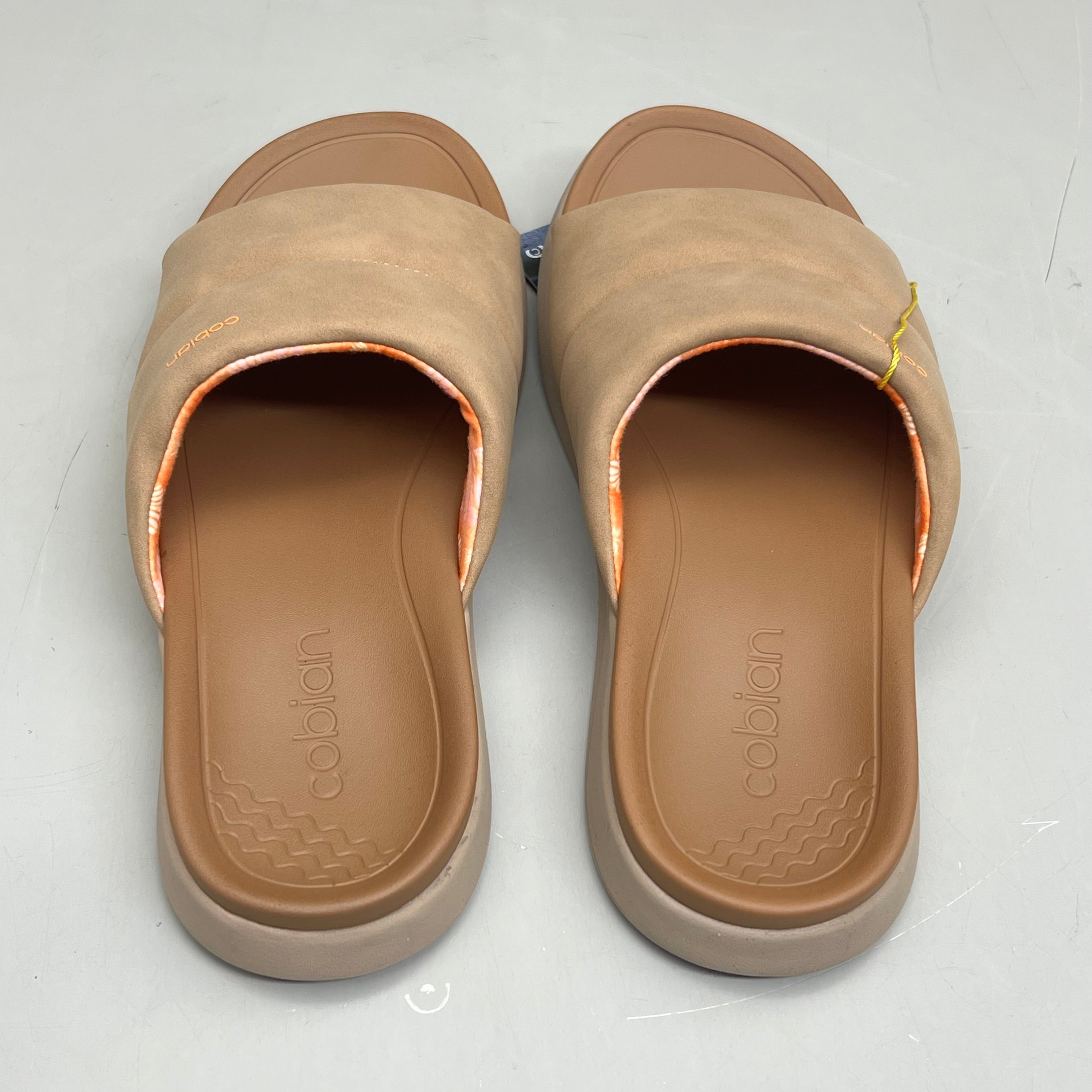 COBIAN Tolula Slide Enhanced Cushion Suede Strap Women's Sz 10 Tan TOL24-230-10