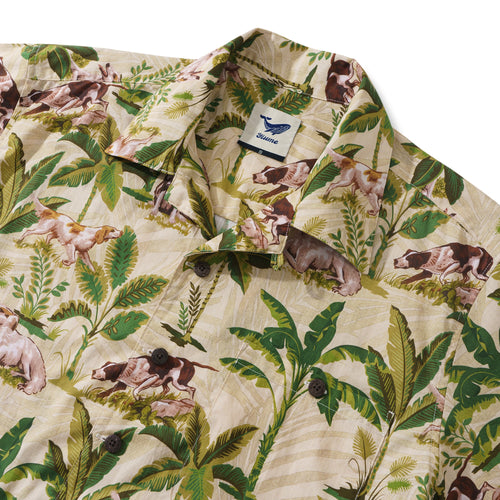 100% Cotton Hawaiian Shirt For Men International Dog Day Camp Collar Shirt By Sherry