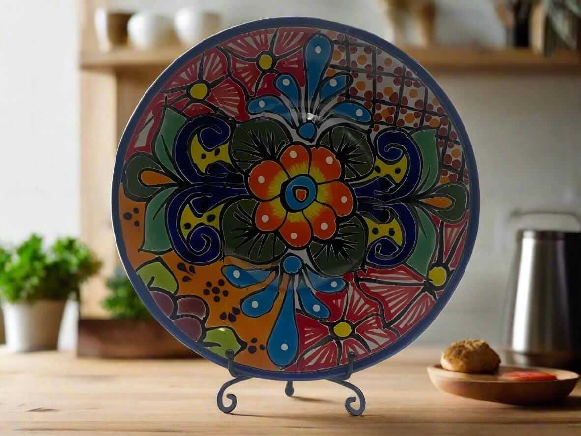 8" Talavera Dinner Plate | Hand-Painted Mexican Folk Art Dish
