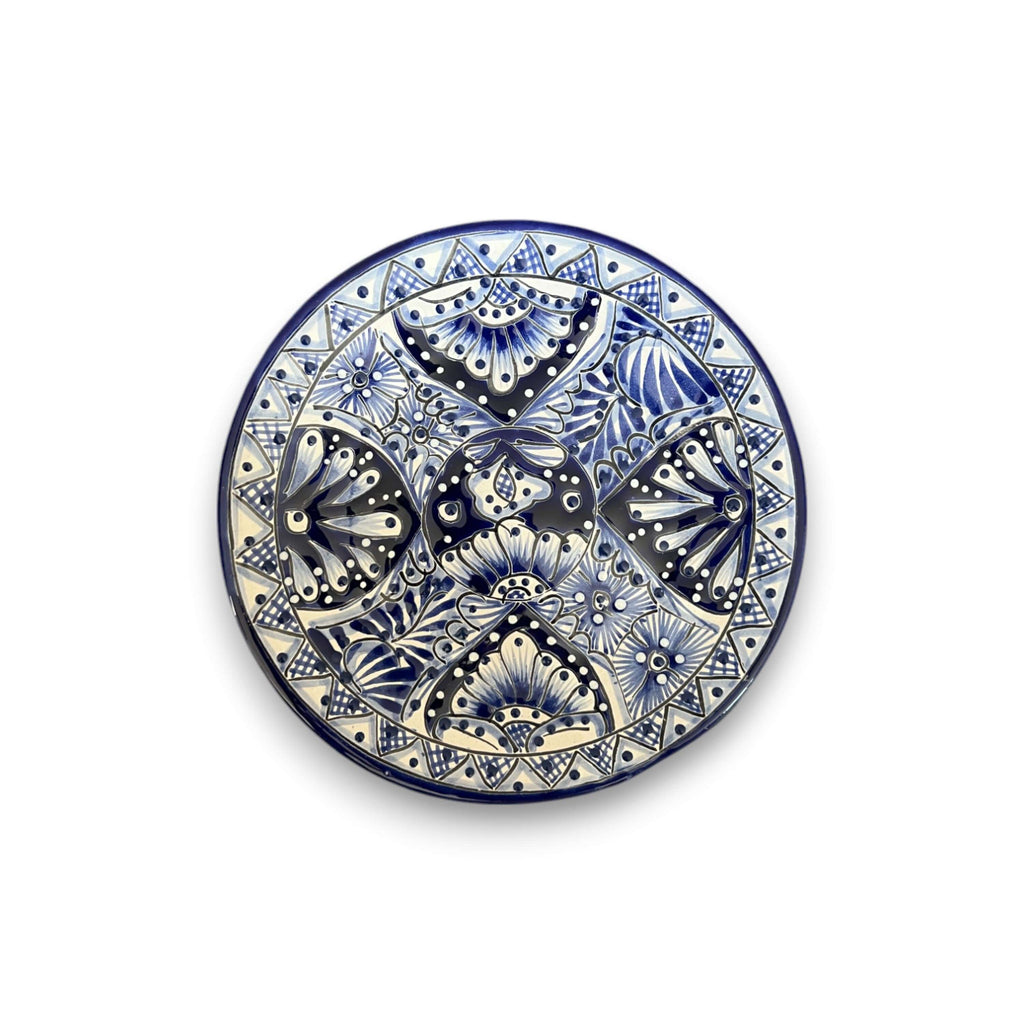 8" Talavera Blue & White Dinner Plate | Mexican Dinnerware