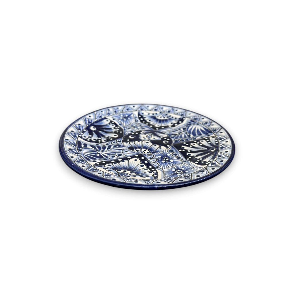 8" Talavera Blue & White Dinner Plate | Mexican Dinnerware