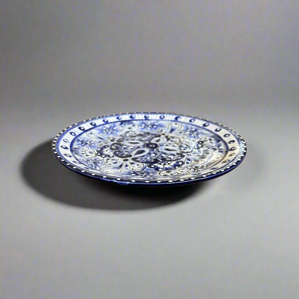 8" Talavera Blue & White Dinner Plate | Mexican Dinnerware