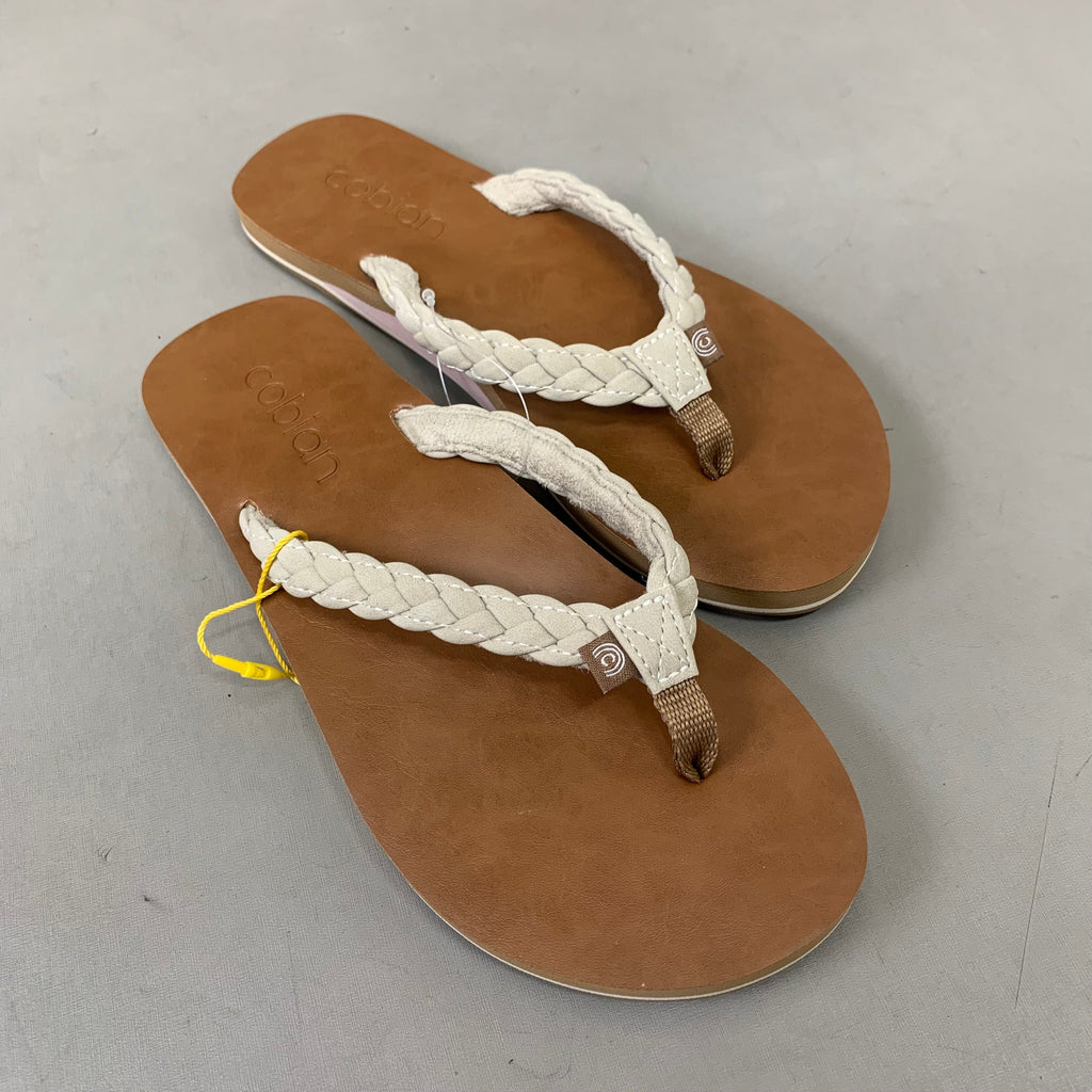 COBIAN Braided Pacifica Sandals Women's SZ 6, EU 35.5 Cream BBP23-110-6