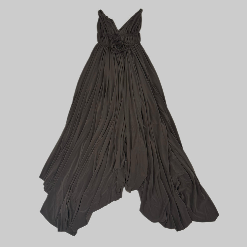 NORMA KAMALI Goddess Dress Unlined Women's Sz L/40 Chocolate KK3233PL292028