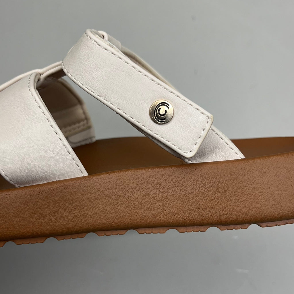 COBIAN Amalfi Synthetic Leather W/ Microfiber Lining Sandals Women's Sz 10, 41 EU Cream AMA25-110-10