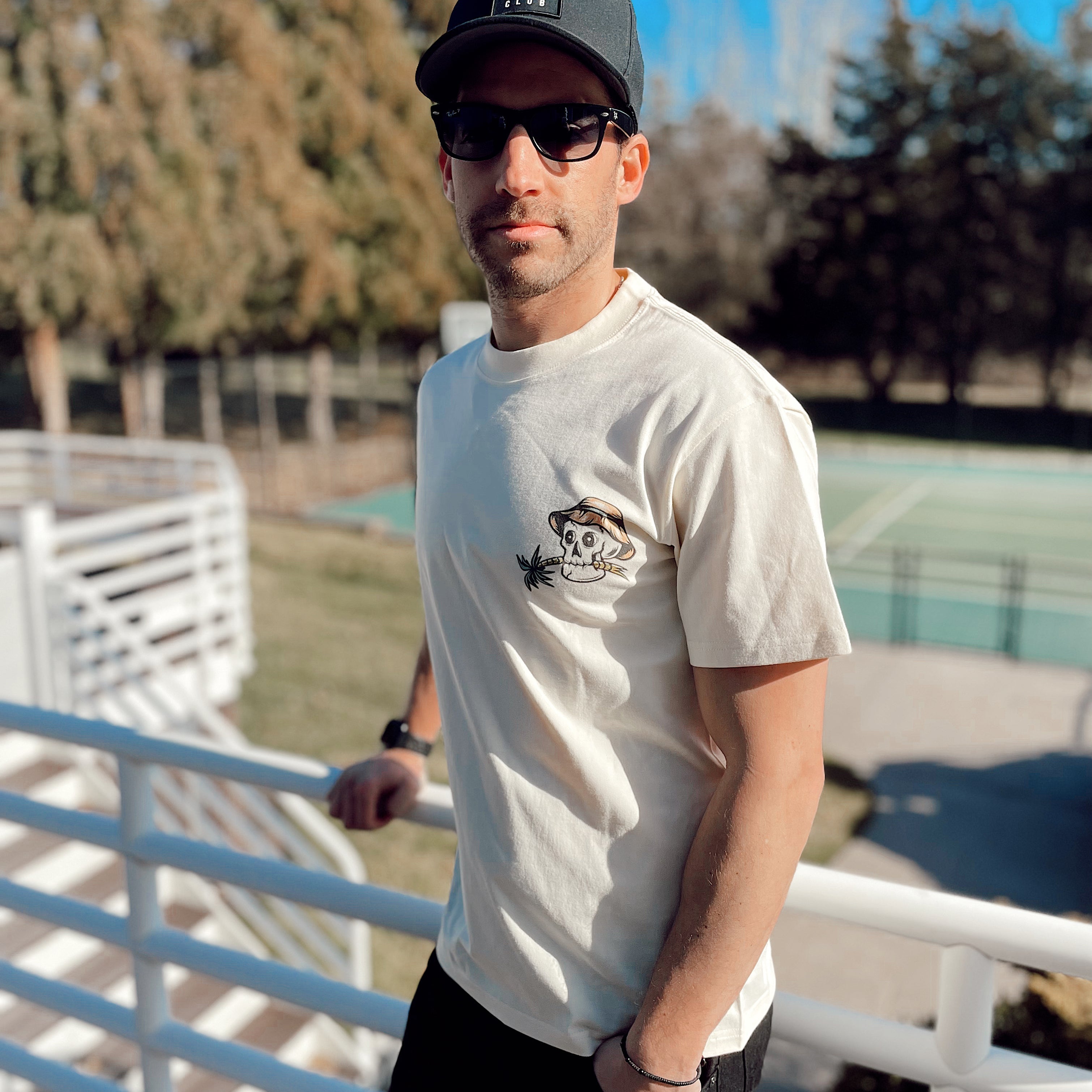 Hawaiian Tee For Men Taste of Tropical By Loindaflow Tee Crew Neck 100% Cotton - BEIGE By Laihha Organna