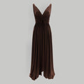 NORMA KAMALI Goddess Dress Unlined Women's Sz L/40 Chocolate KK3233PL292028