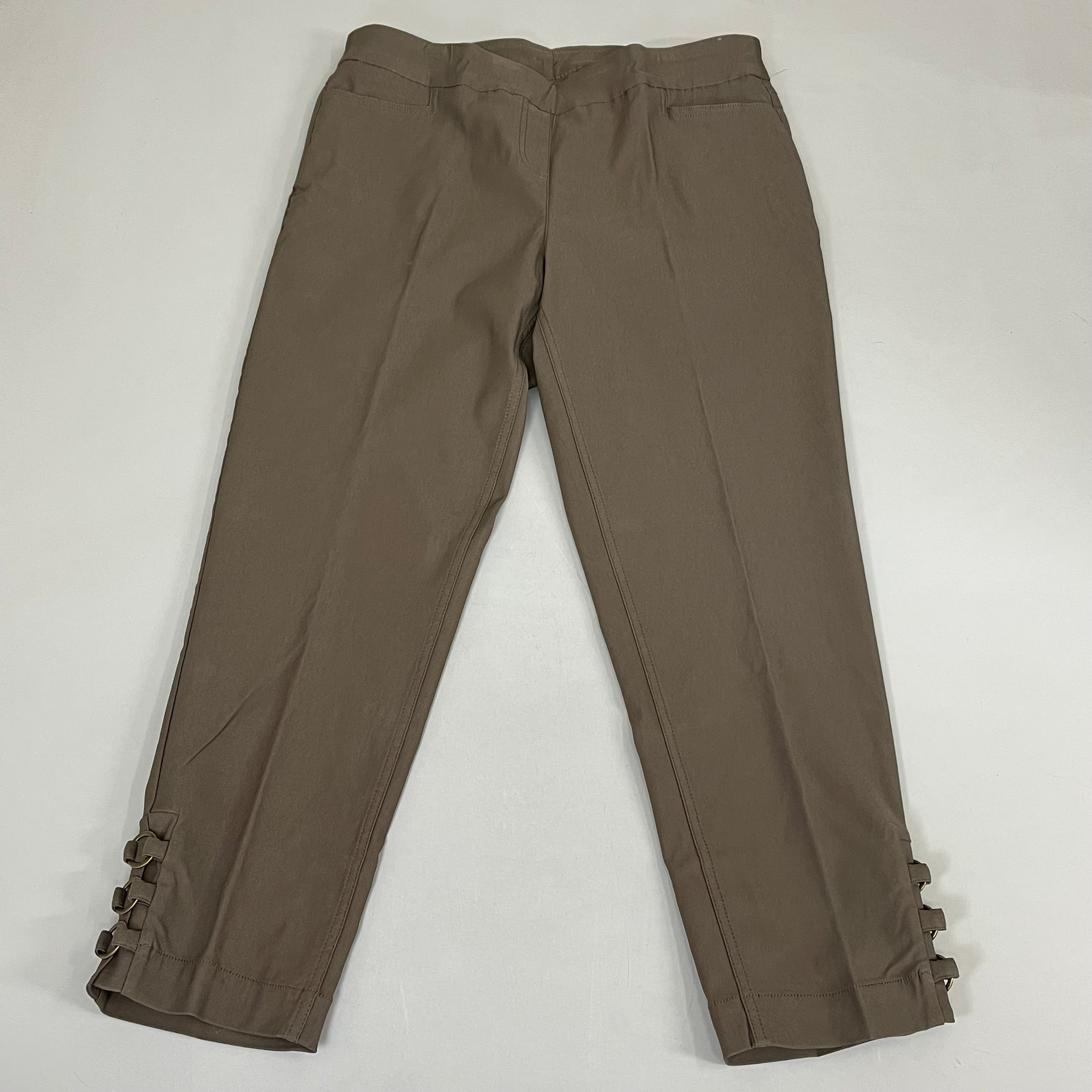 MULTIPLES Ankle Pants Petite Women's Sz 10P Truffle M33709PP