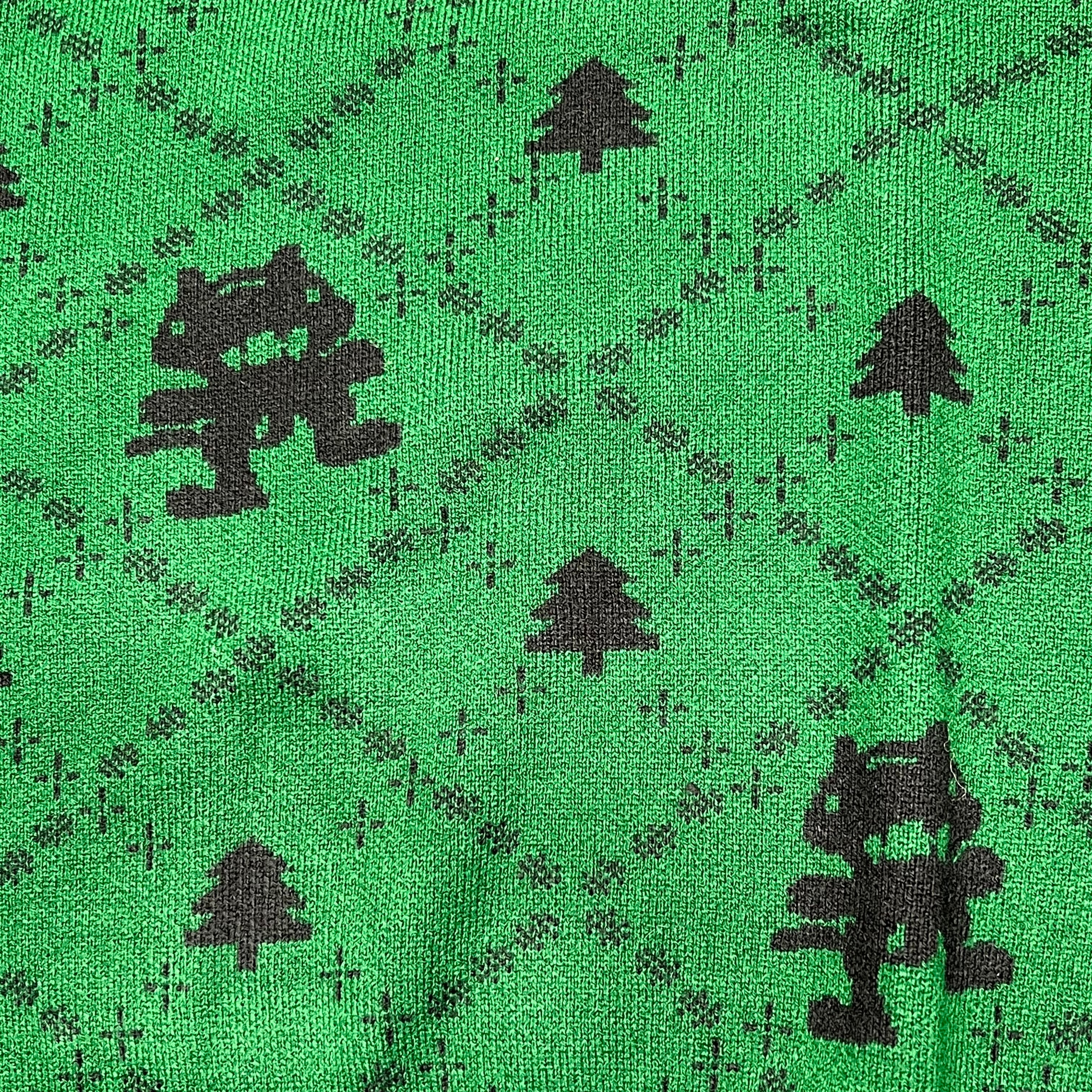 MONSTERCAT Records Soft Holiday Monogram Pullover Sweater Men's Sz M Green