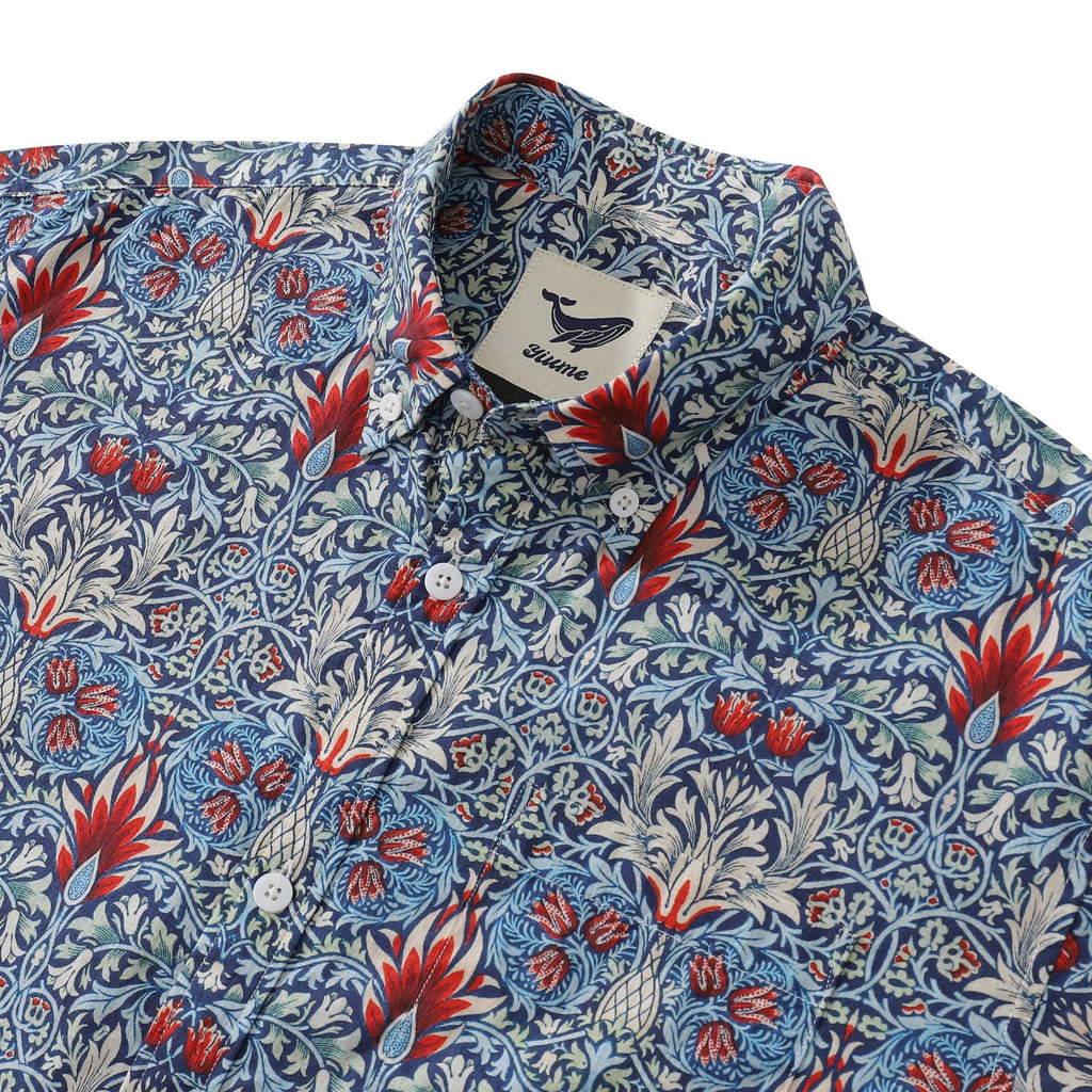 Hawaiian Shirts For Men Snakehead Designer Shirt 100% Cotton Morris Shirt By Amy