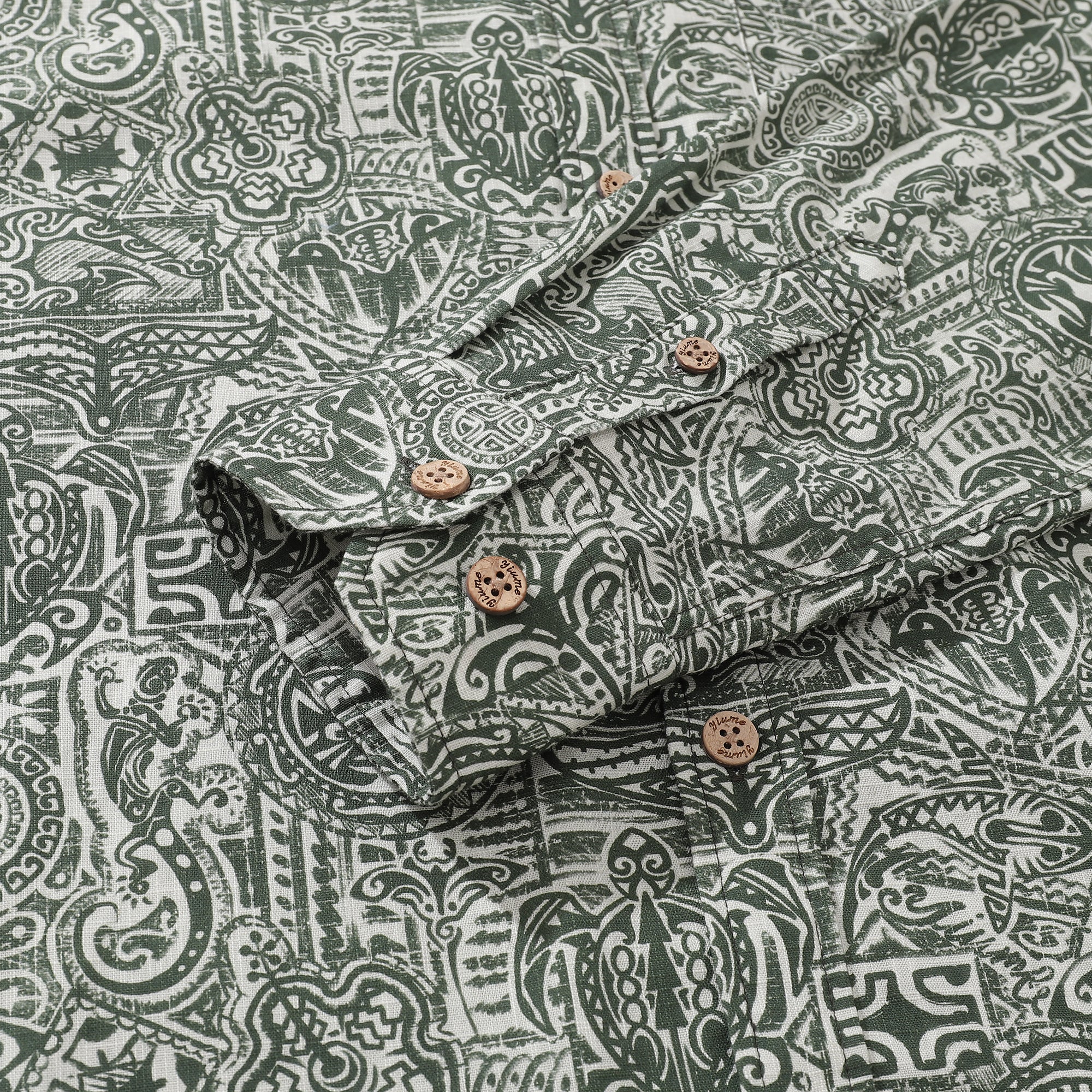 Long Sleeve Hawaiian Shirt For Men Guardian Totem Cotton Button-down Aloha Shirt By Sun