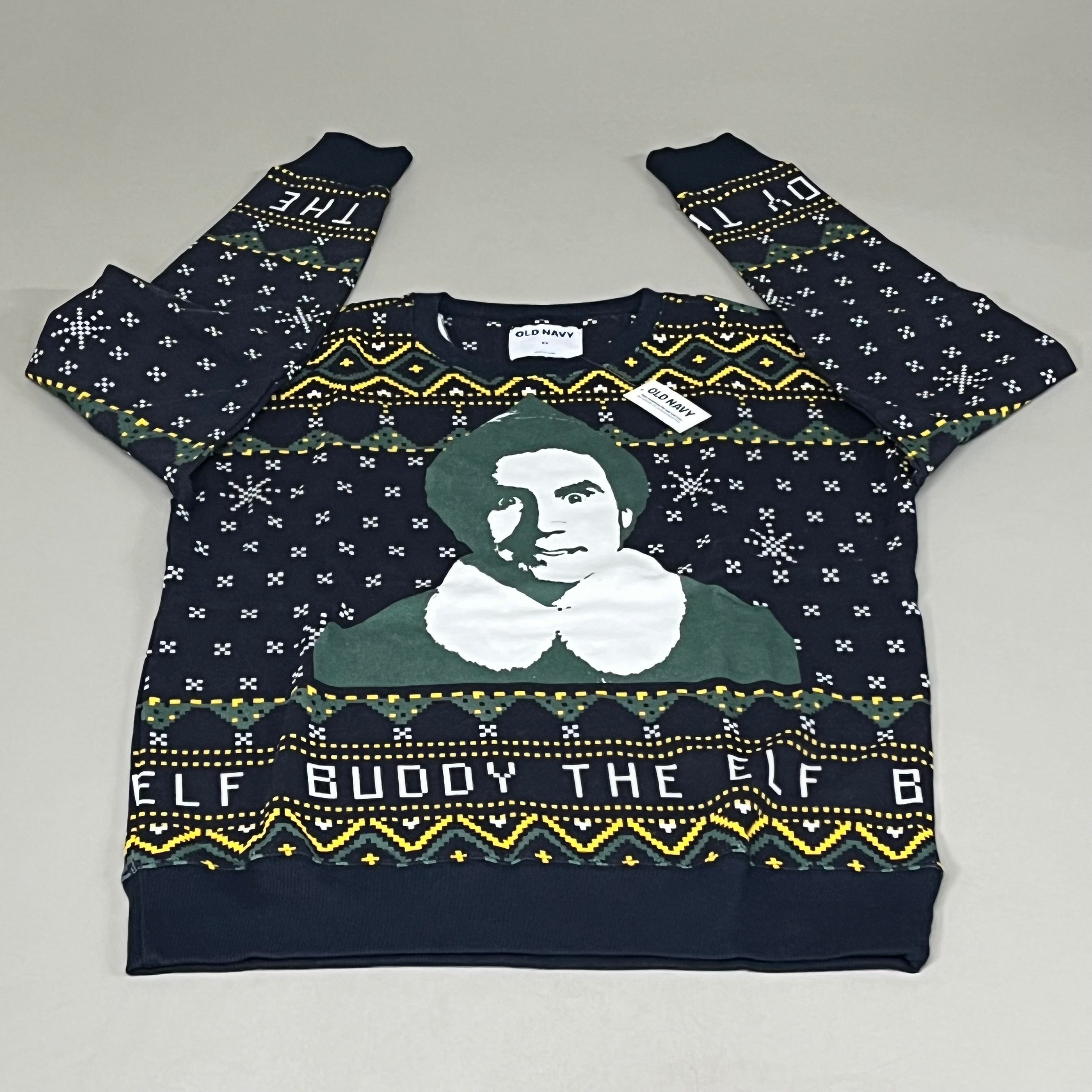 OLD NAVY Men's Christmas Holiday Elf Sweater Sz S Navy/Green 572579-00-1