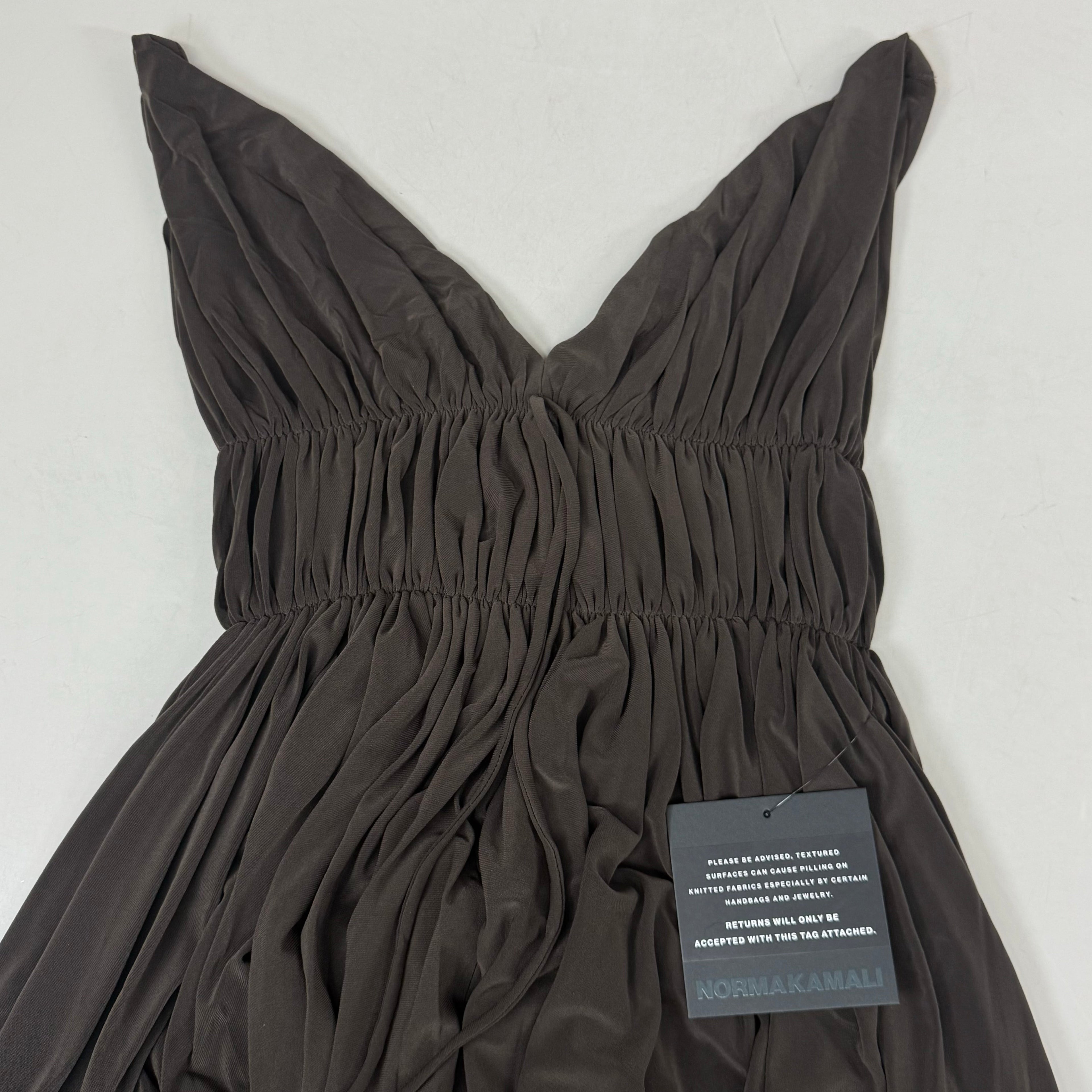 NORMA KAMALI Goddess Dress Unlined Women's Sz S/36 Chocolate KK3233PL292028