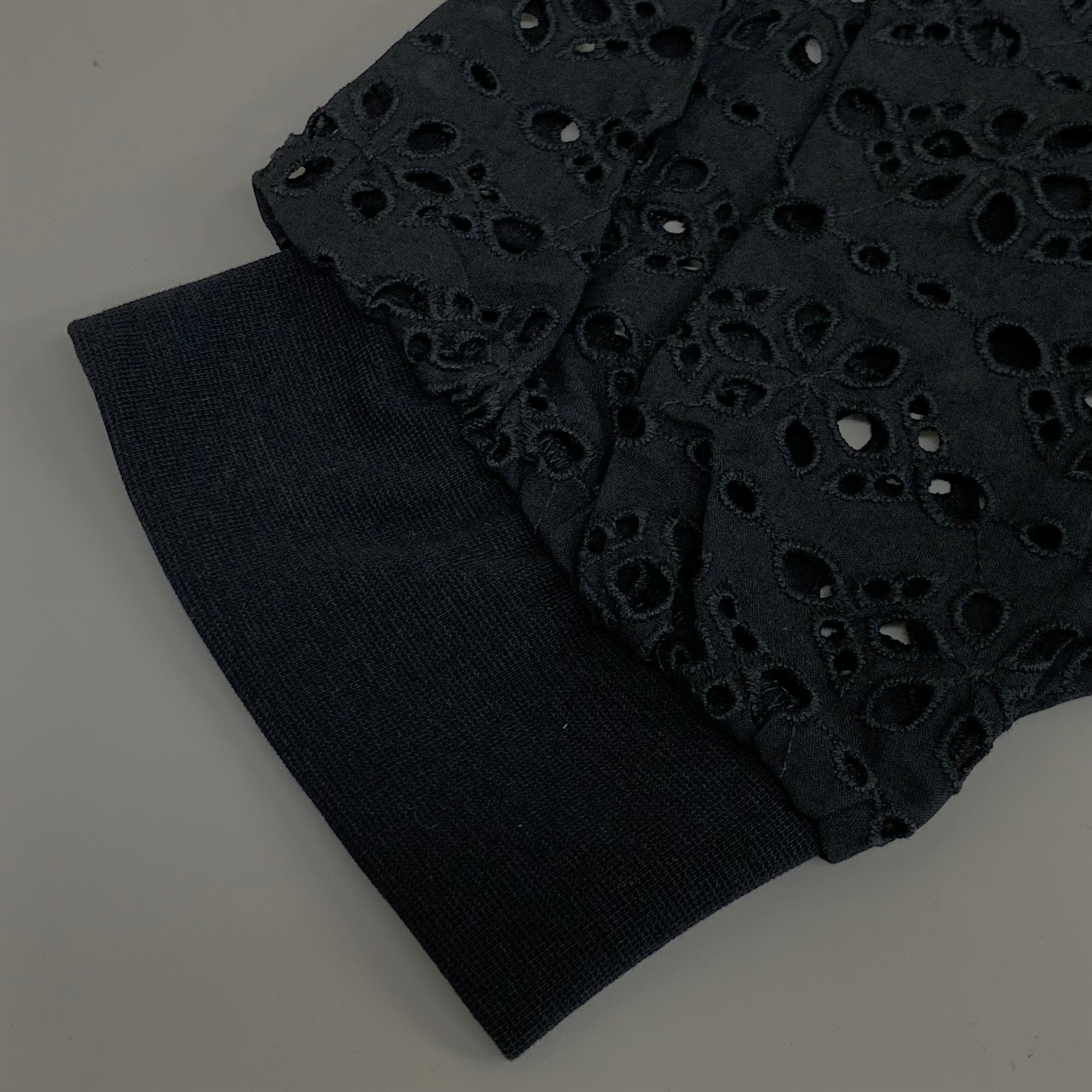 VERONICA BEARD Jeans Women's Coralee Top Lace Sleeves Sz-L Black J2406JY0330831