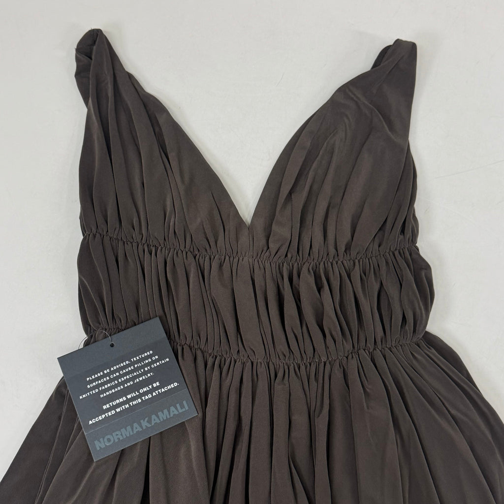NORMA KAMALI Goddess Dress Unlined Women's Sz M/38 Chocolate KK3233PL292028
