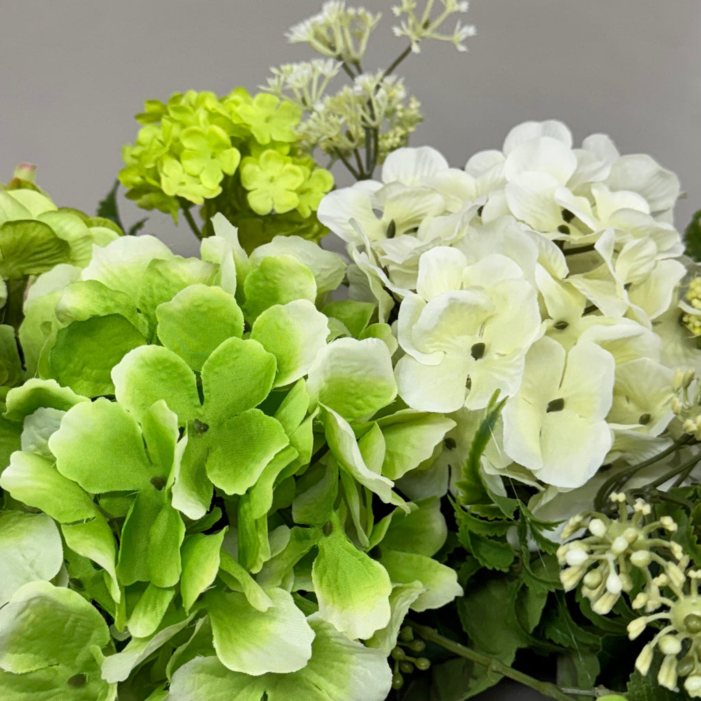 RAZ IMPORTS Hydrangea Spring Wreath 24" White & Green W4502082