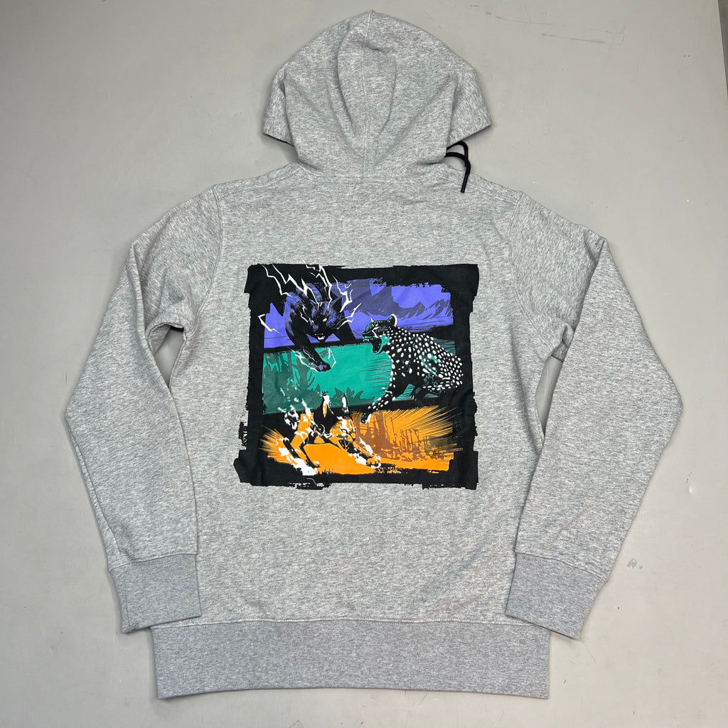 MONSTERCAT Records Hooded Pullover Sweatshirt  Men's Sz XS Heather Grey / Black