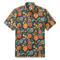 1950s Hawaiian Shirt For Men Flower Button-down Shirt Short Sleeve 100% Cotton Shirt By Seven