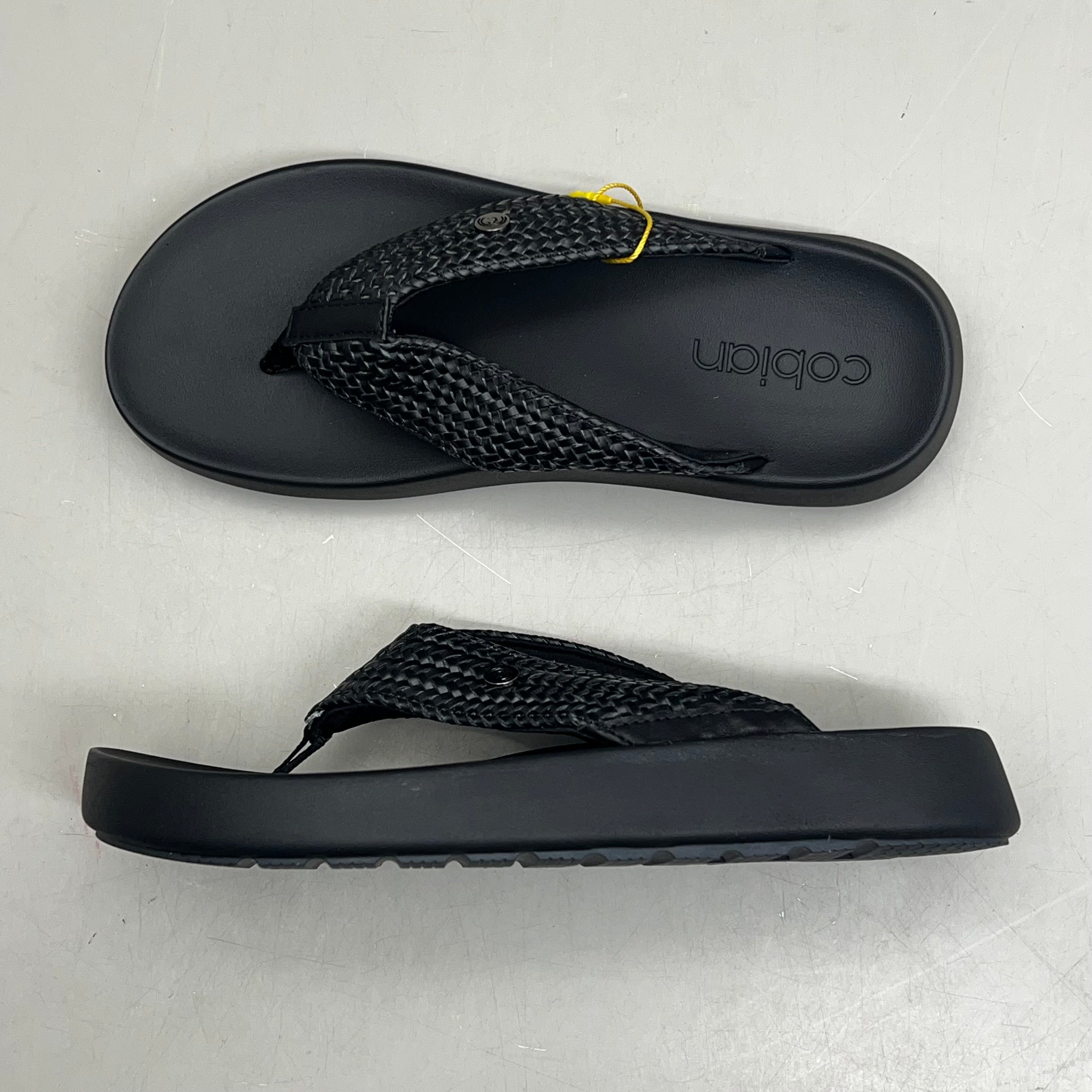 COBIAN Palmilla Braided Synthetic Leather Strap Sandals Women's Sz 6 EU 35.5 Black PAL25-001-06