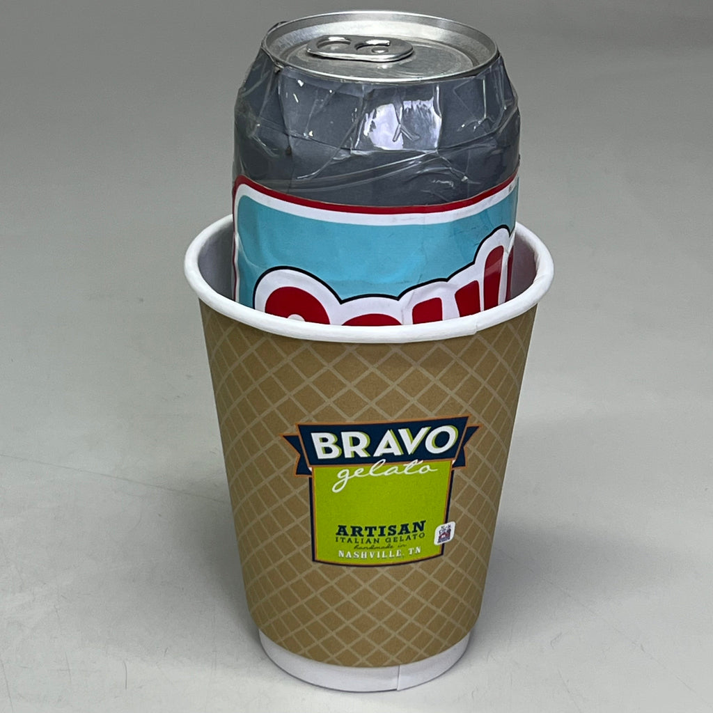 BRAVO (500 Cups) 12oz Double Wall Recycled Paper Cup Brown 511576