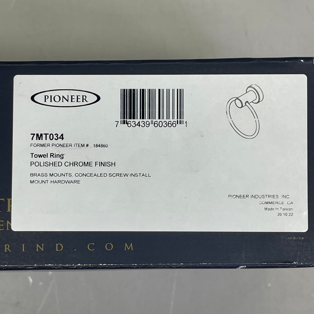 PIONEER Mod Towel Ring 6" Diameter Chrome 7MT034