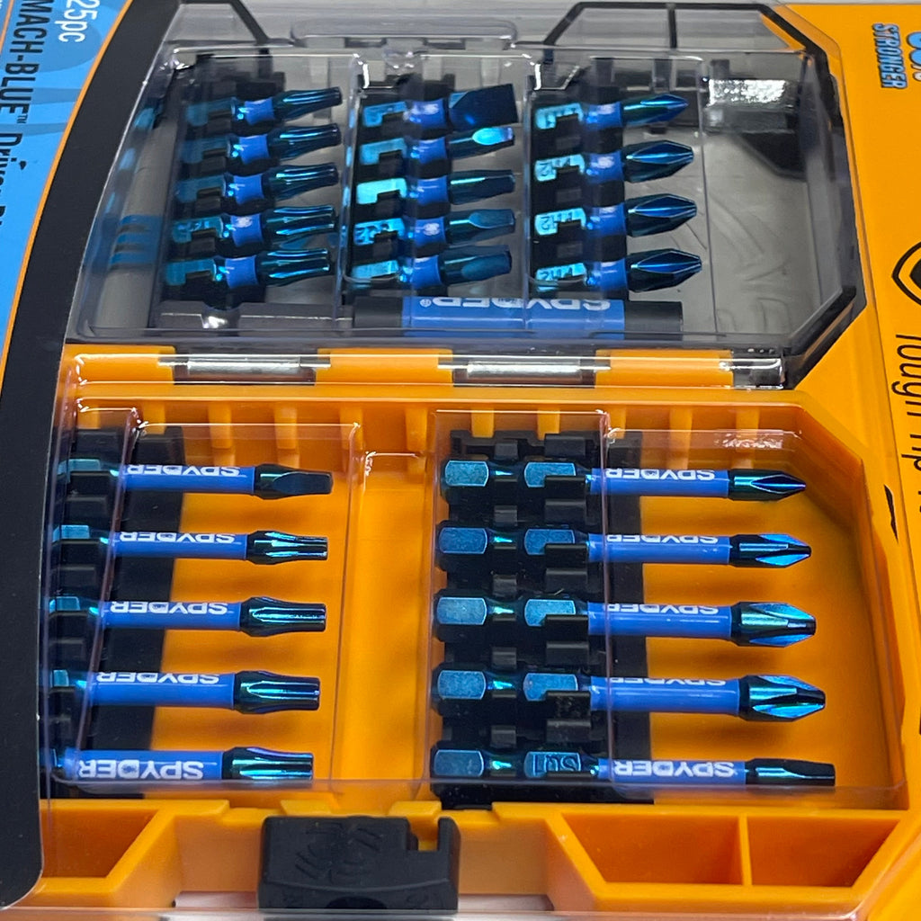 SPYDER Mach-Blue Driver Bit Kit 25 Piece Metallic Blue 19029