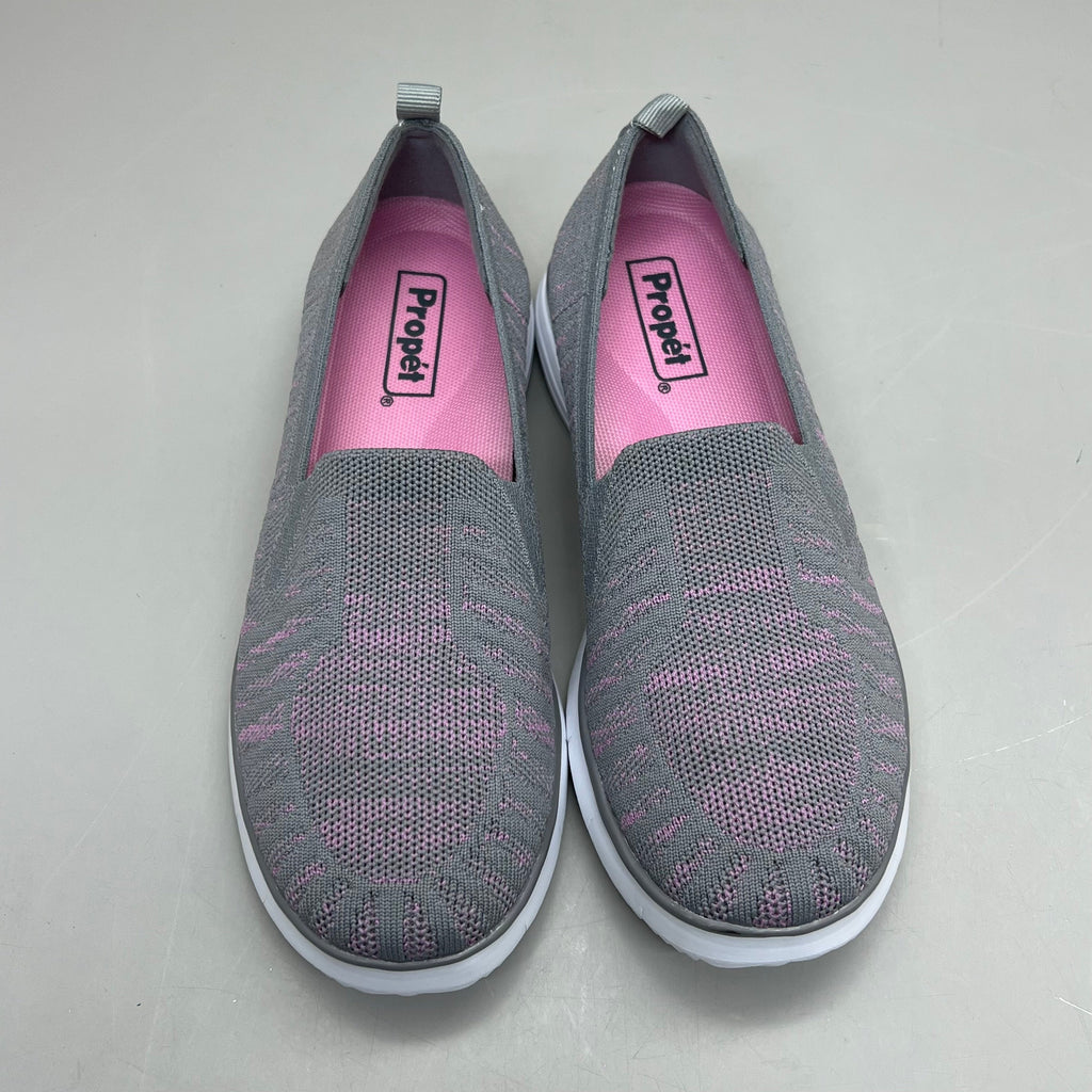 PROPET Travel Fit Slip-On Flexible Shoe Women's Sz 6.5 M(B) Grey/Pink WAT044M