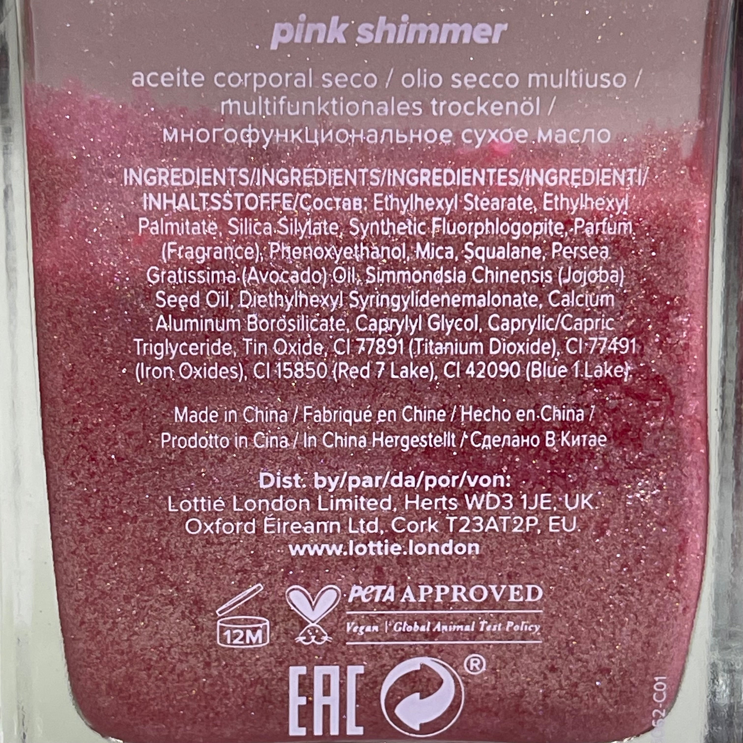 LOTTIE LONDON (3 PACK) Sweet Drizzle Body Oil 1.69 fl oz "Pink Shimmer" SPR021