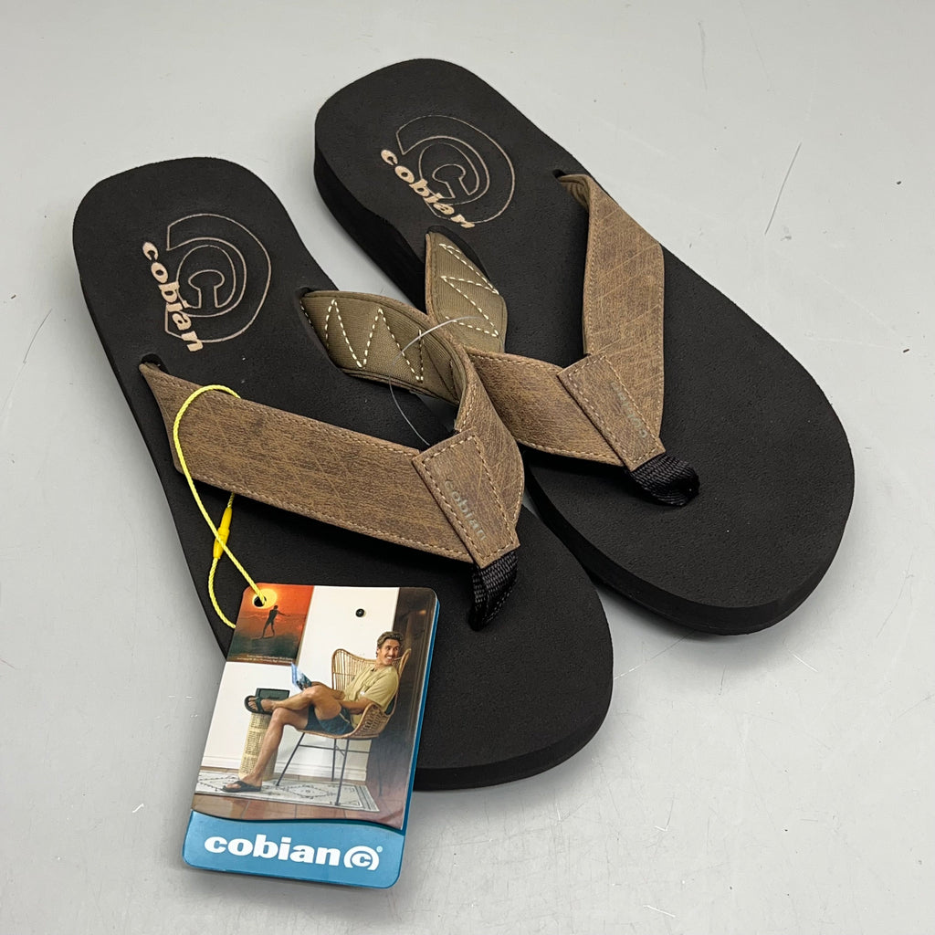COBIAN Floater Sandals Synthetic Strap Men's Sz 9, EU 41.5 Mocha FLT18-203-9