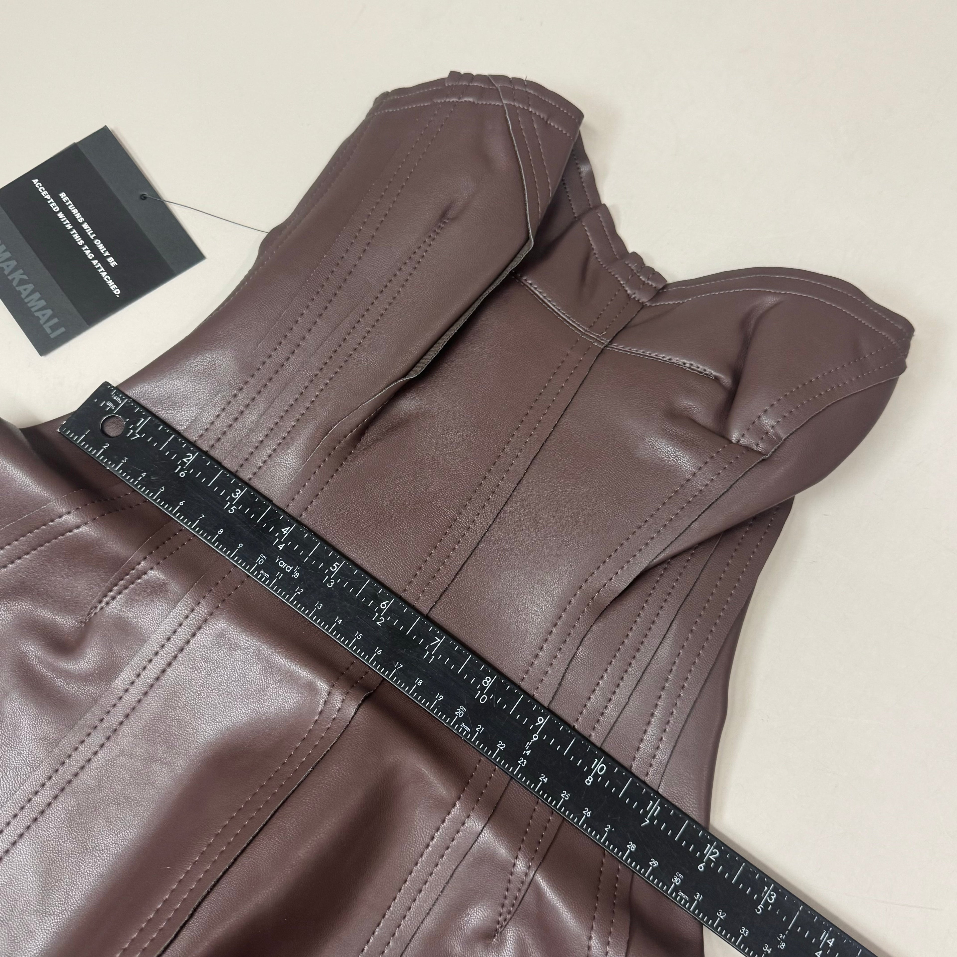 NORMA KAMALI Strapless Grace Mini Dress Unlined Women's Sz XXS/32 Chocolate