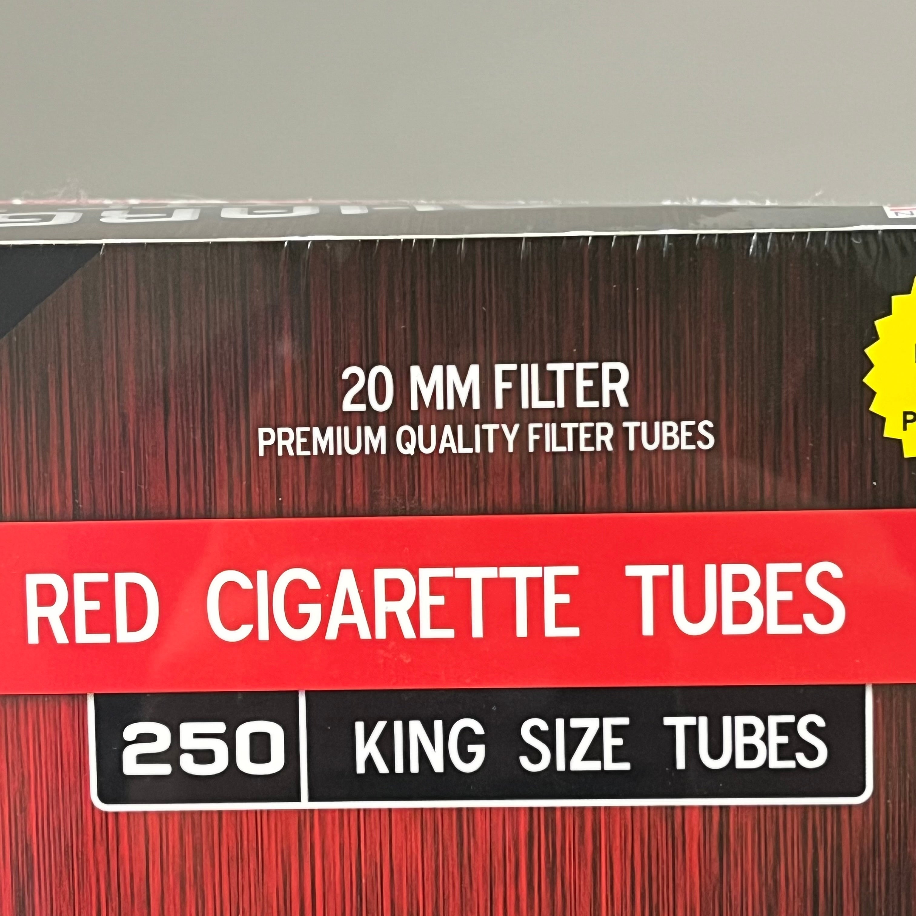 SHARGIO 100mm 250 Ct. (4 Pack) Red Cigarette Filter Tubes King Size