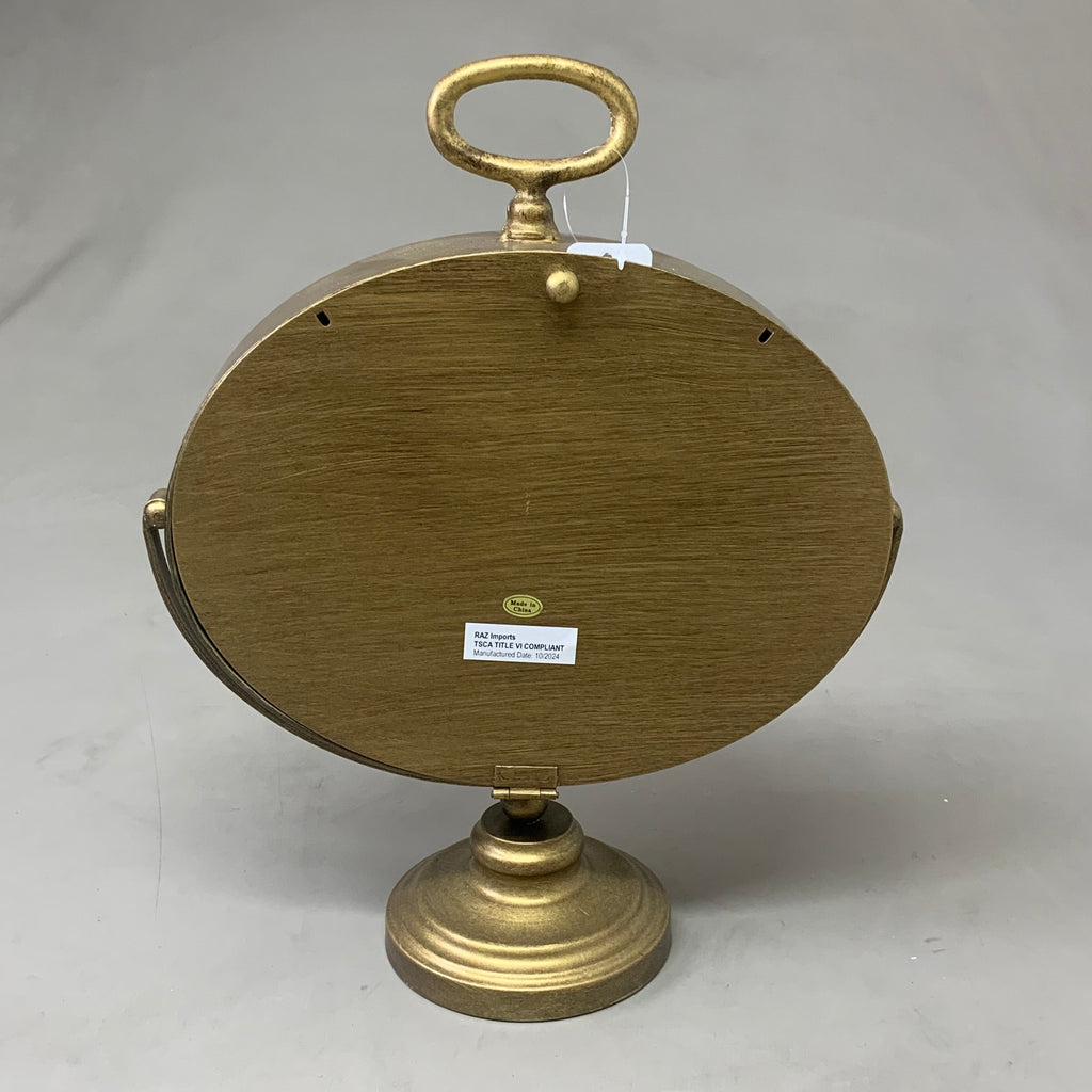 RAZ IMPORTS Antique Farmhouse Clock 14.25" Gold 4527980