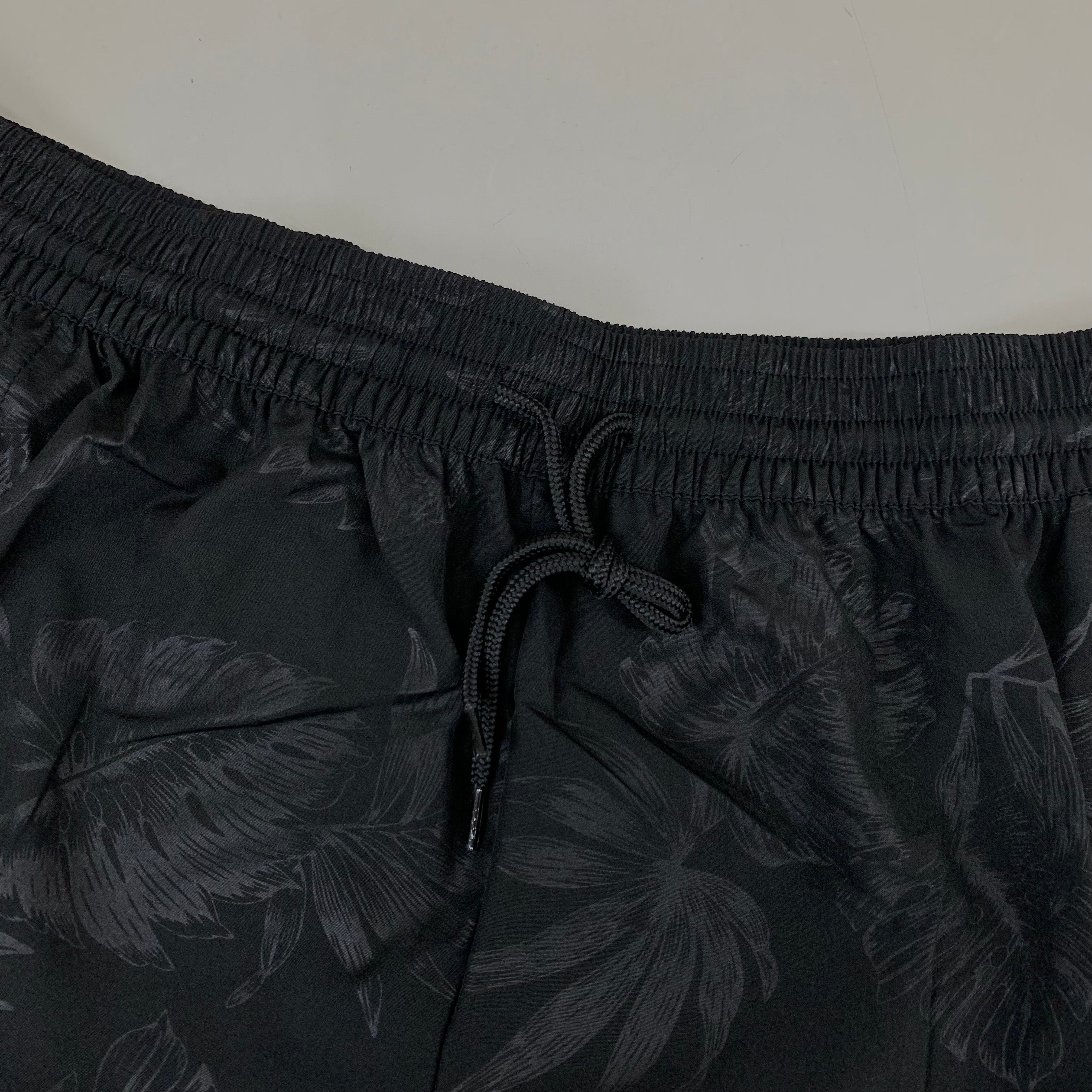 RAYA SUN Stretch Swim Style Shorts W/ Flower Design Women's 2X Black/Gray