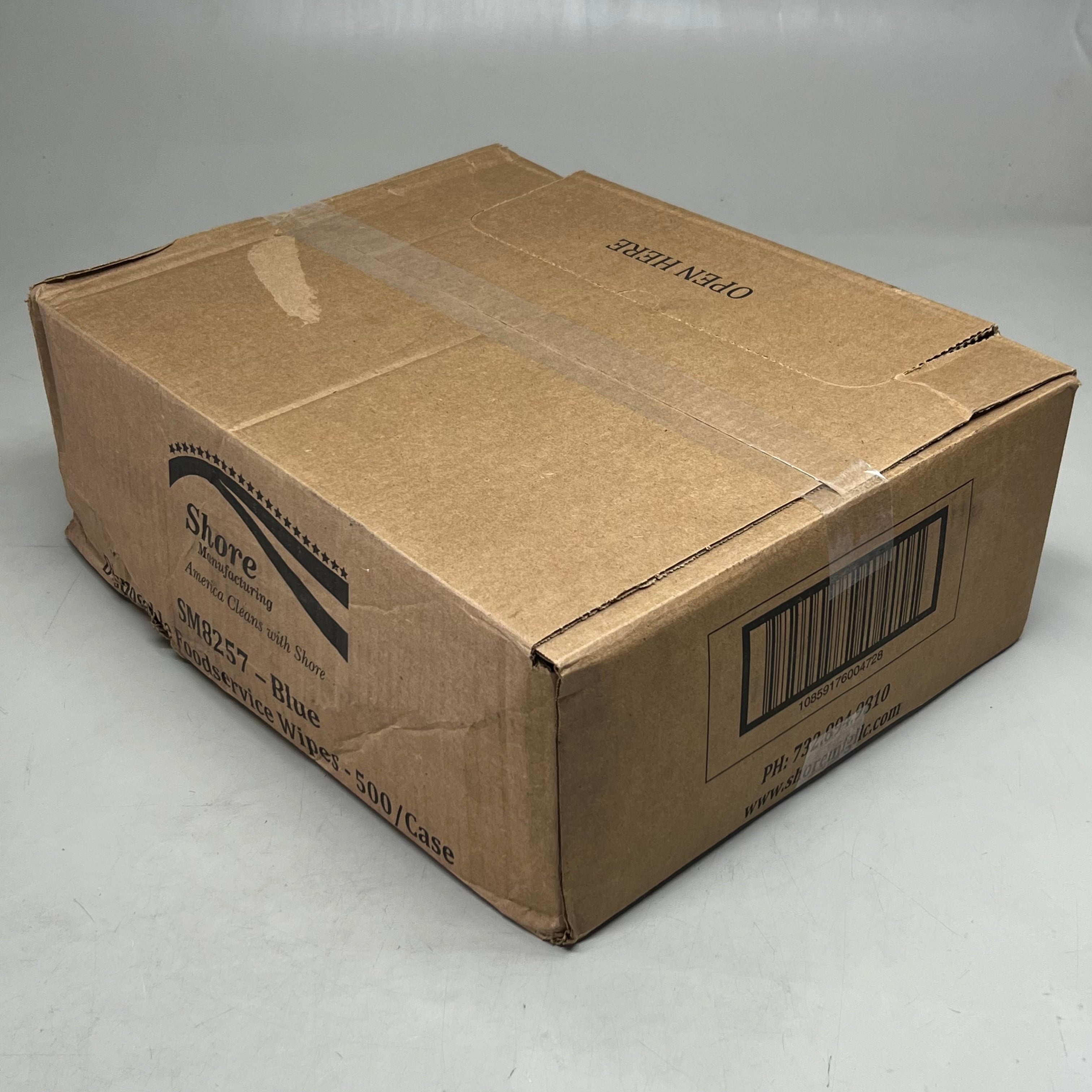 SHORE (500 Wipes) Disposable Foodservice Wipes Sz 7" x 7" Blue SM8257