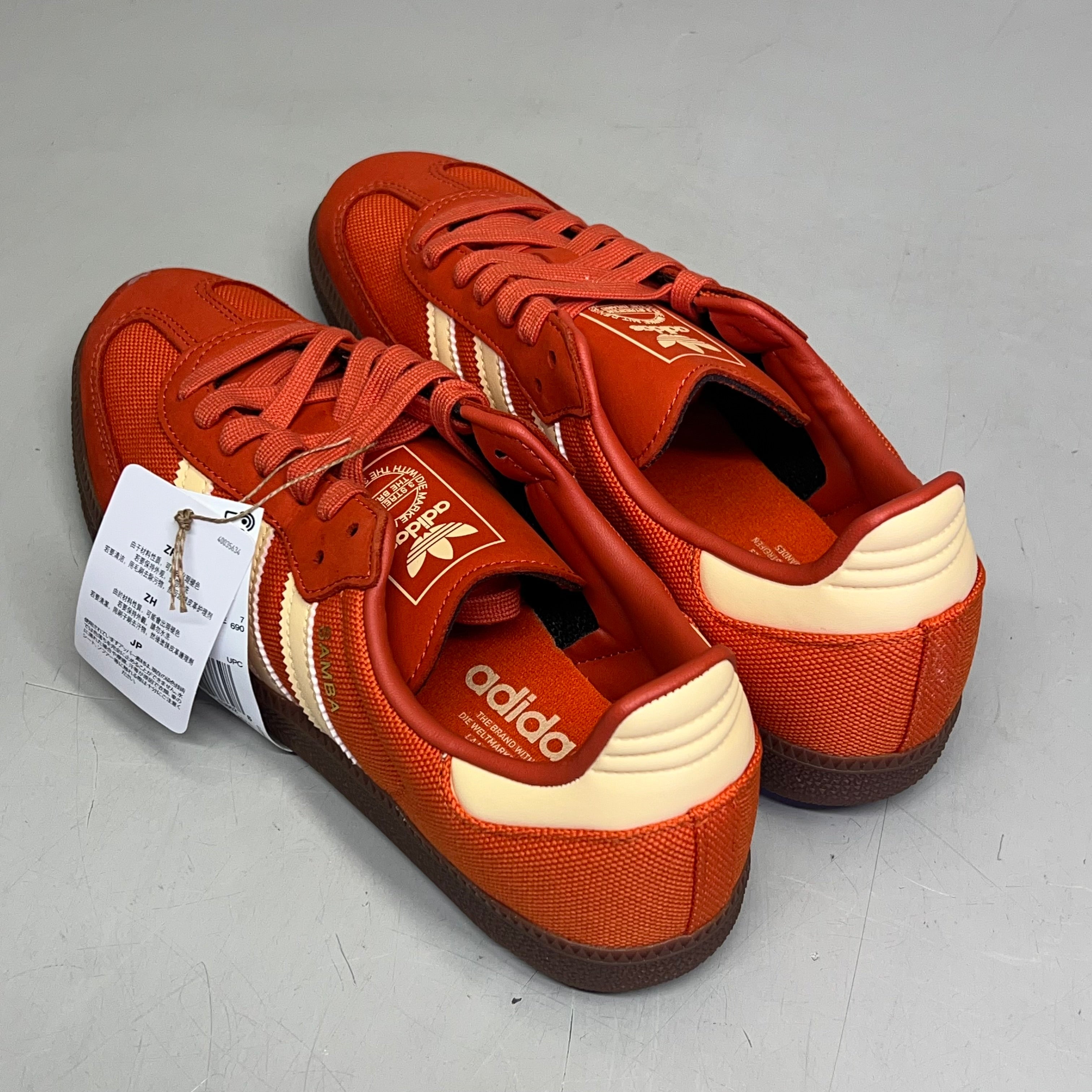 ZA@ ADIDAS Samba OG Soccer Inspired Sneaker Men's Sz 6.5 Collegiate Orange ID1453