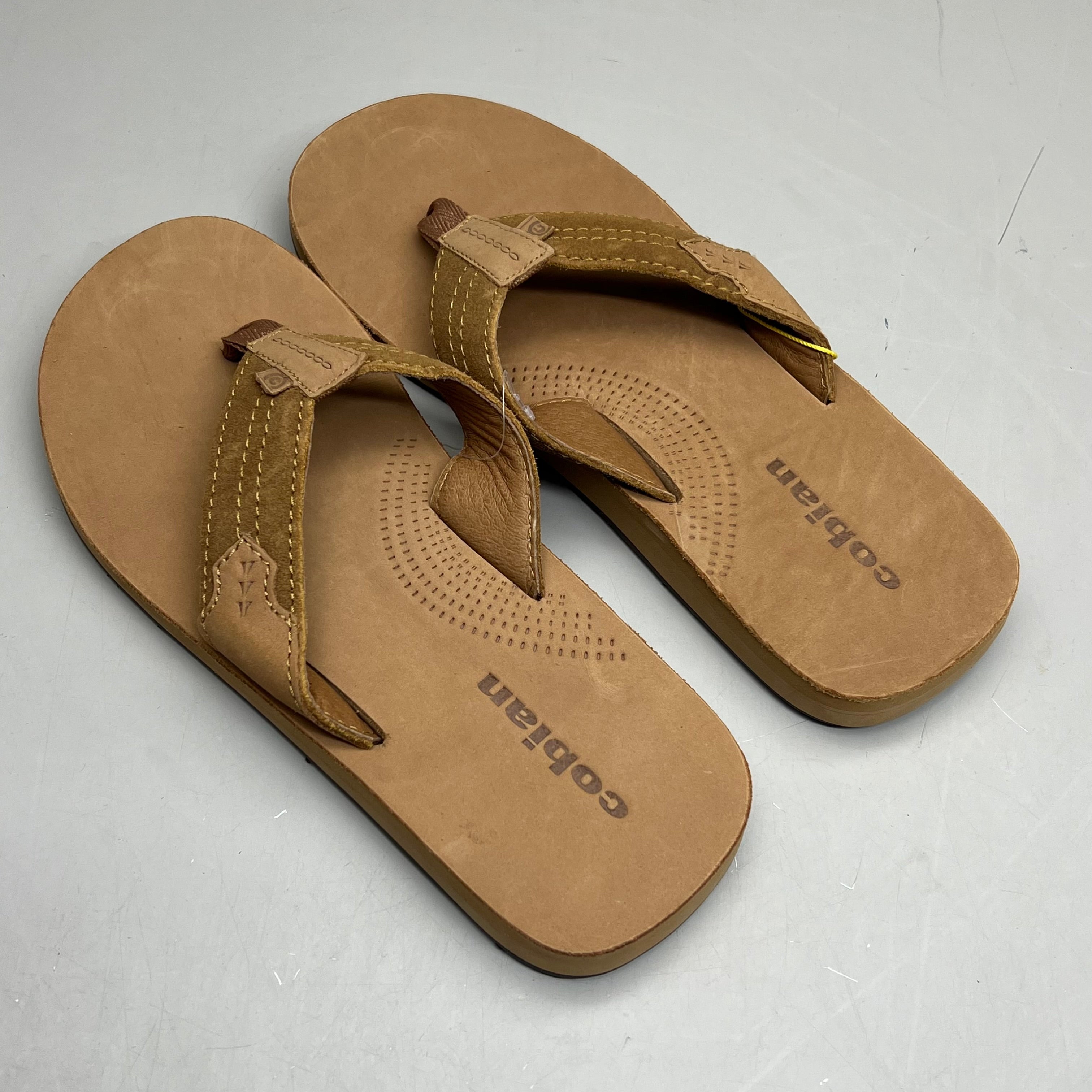 COBIAN Lazo Premium Leather Sandals Men's Sz 9 EU 41.5 Tan LZO-24-230-9