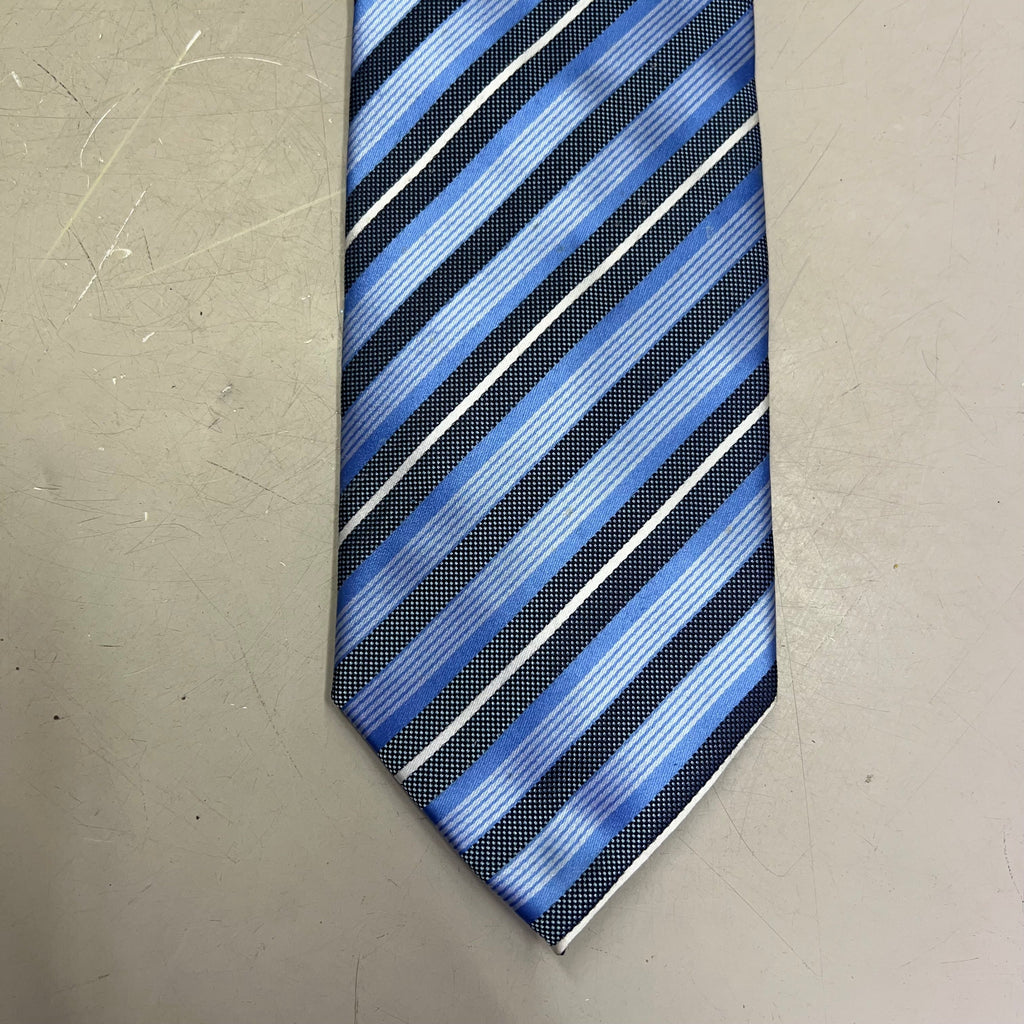 ALEXANDER JULIAN COLOURS Slanted Formal Pattern Tie 60" Blue/White (Pre-Owned)