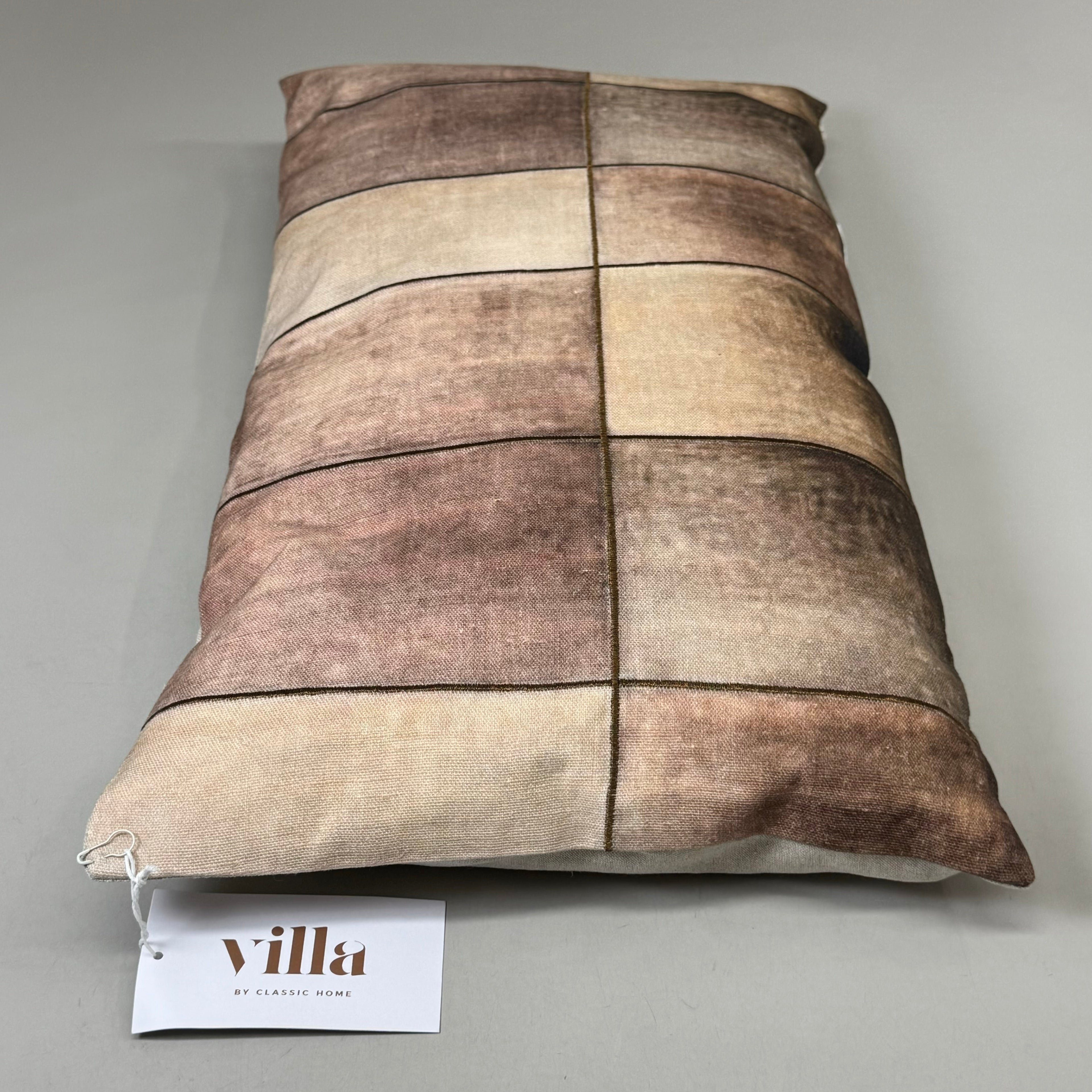VILLA (Set of 2) MP Maude Penny Brown Multi Throw Pillow 14"x26"