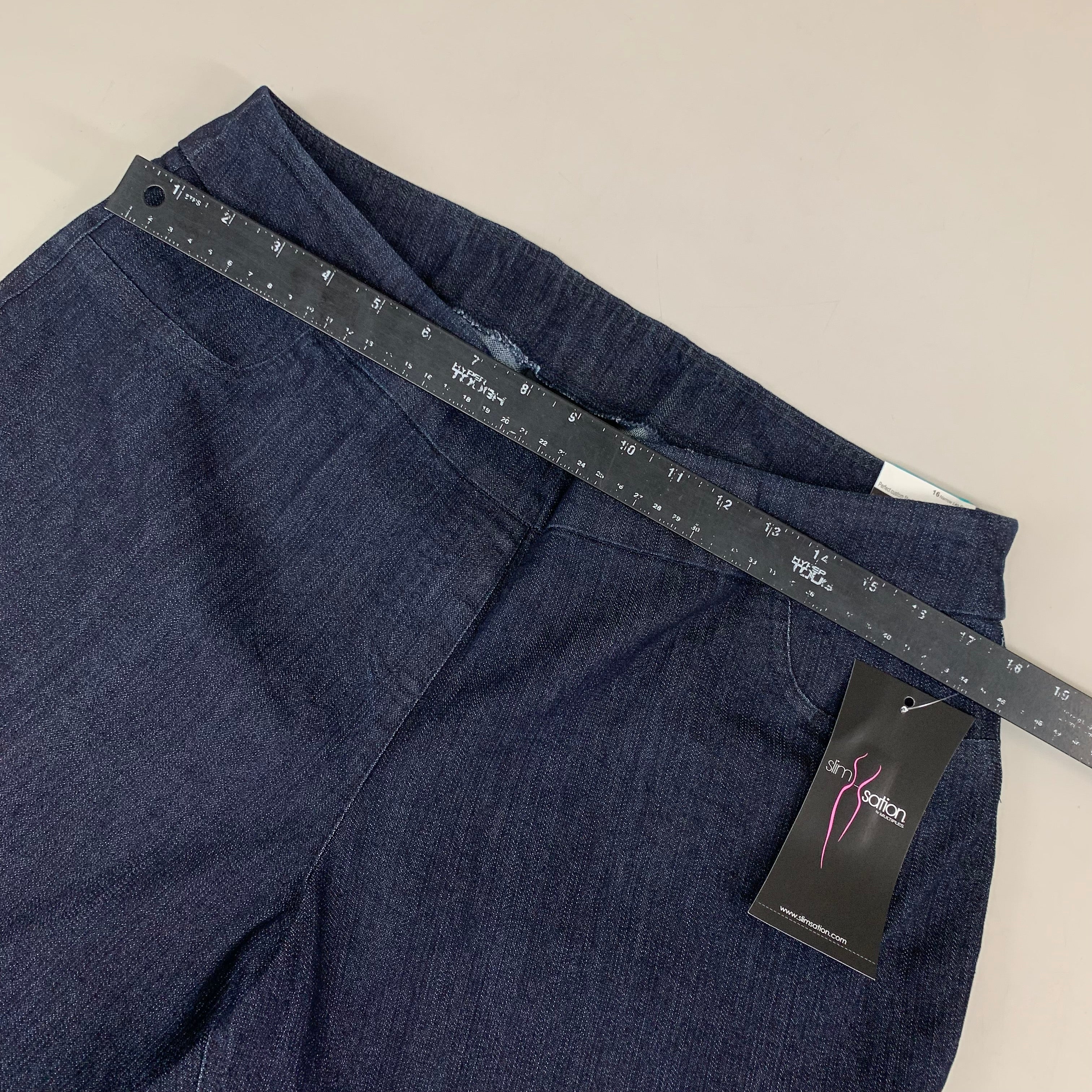 MULTIPLES Narrow Leg Pants Petite Women's Sz 16 Denim M2623P