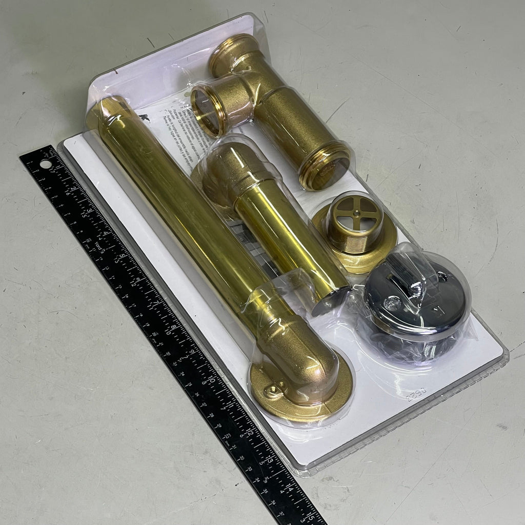 KEENEY 20 Gauge Bath Drain 606RB 1-1/2" Brass W/ Polished Chrome 28630