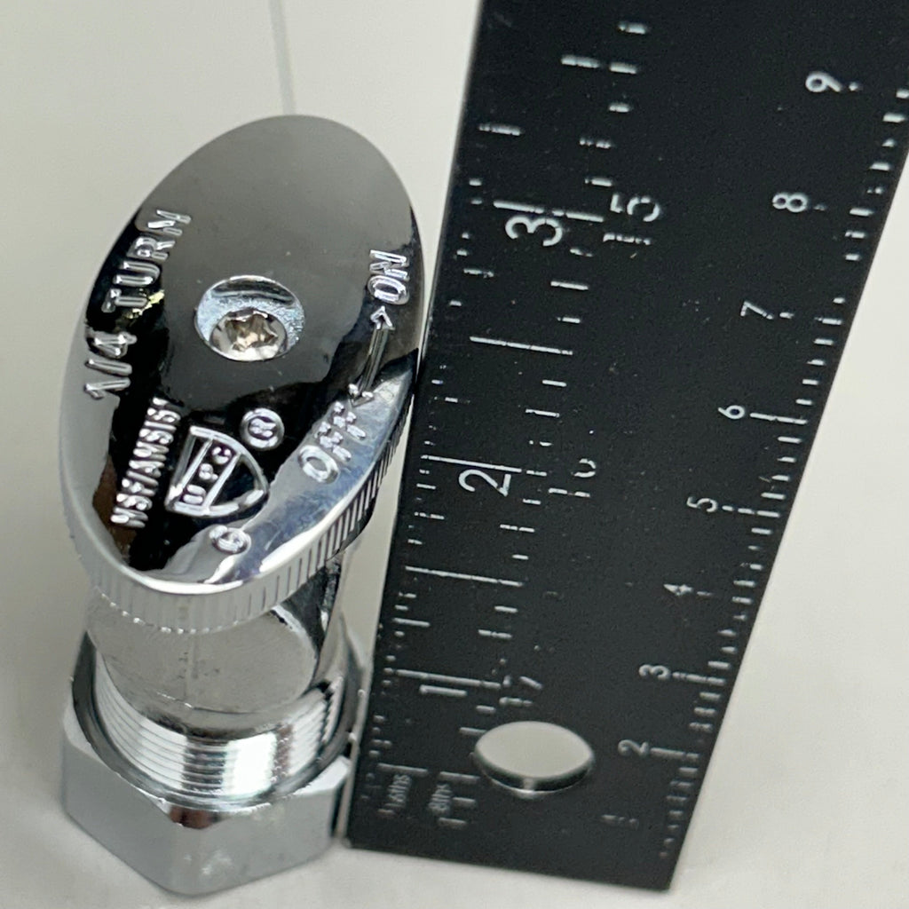 PLUMBSHOP (3 Pack) Turn Angle Water Stop 1/2"x3/8" Chrome PLB100