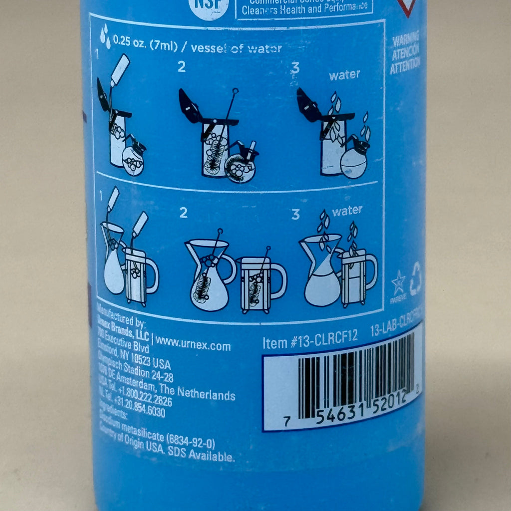 URNEX (3 Pack) Clearly Coffee Pot Cleaner Liquid 14 fl oz U60026