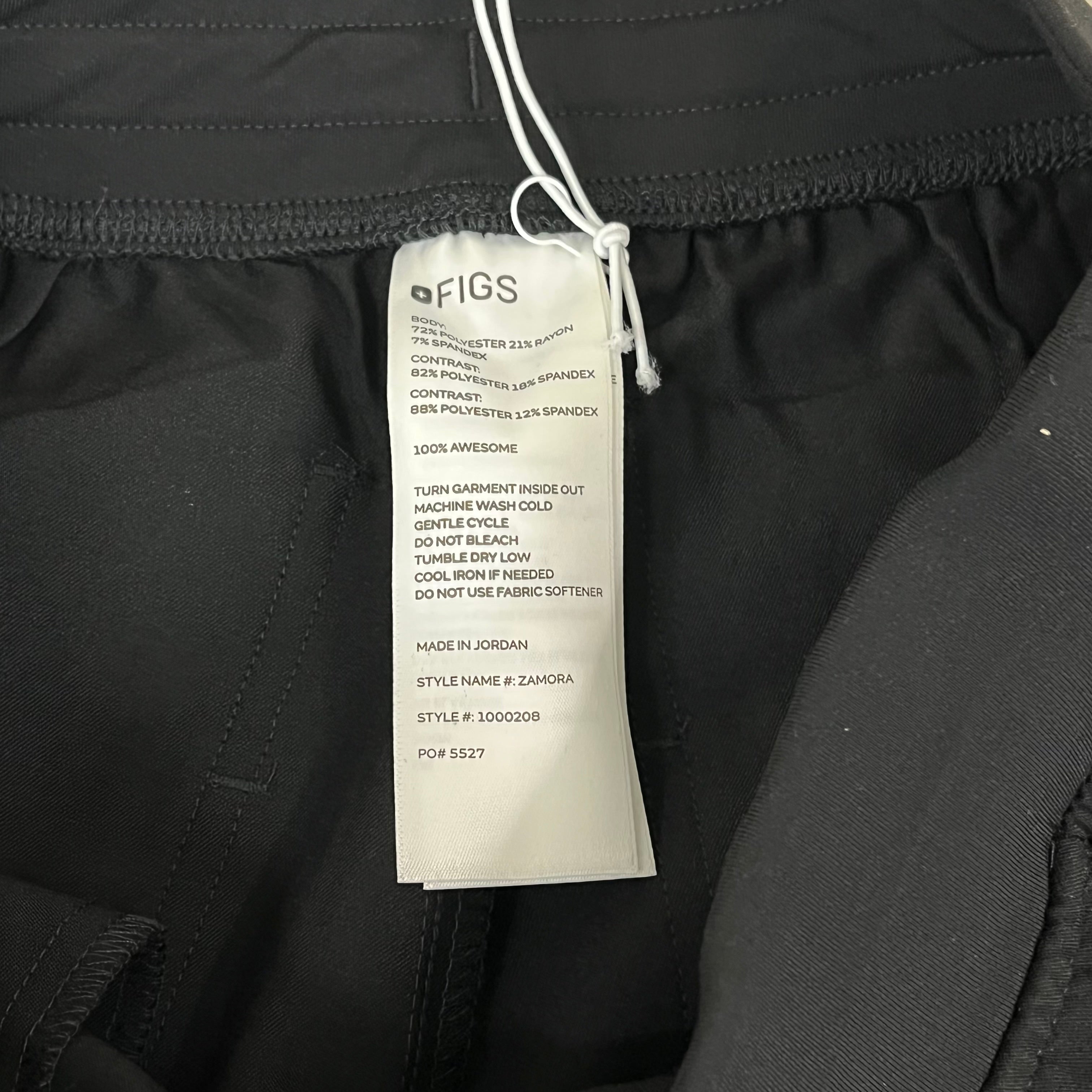 FIGS Zamora Jogger Scrub Pants Women's Sz XXST (Tall) 31" Inseam Black 1000208