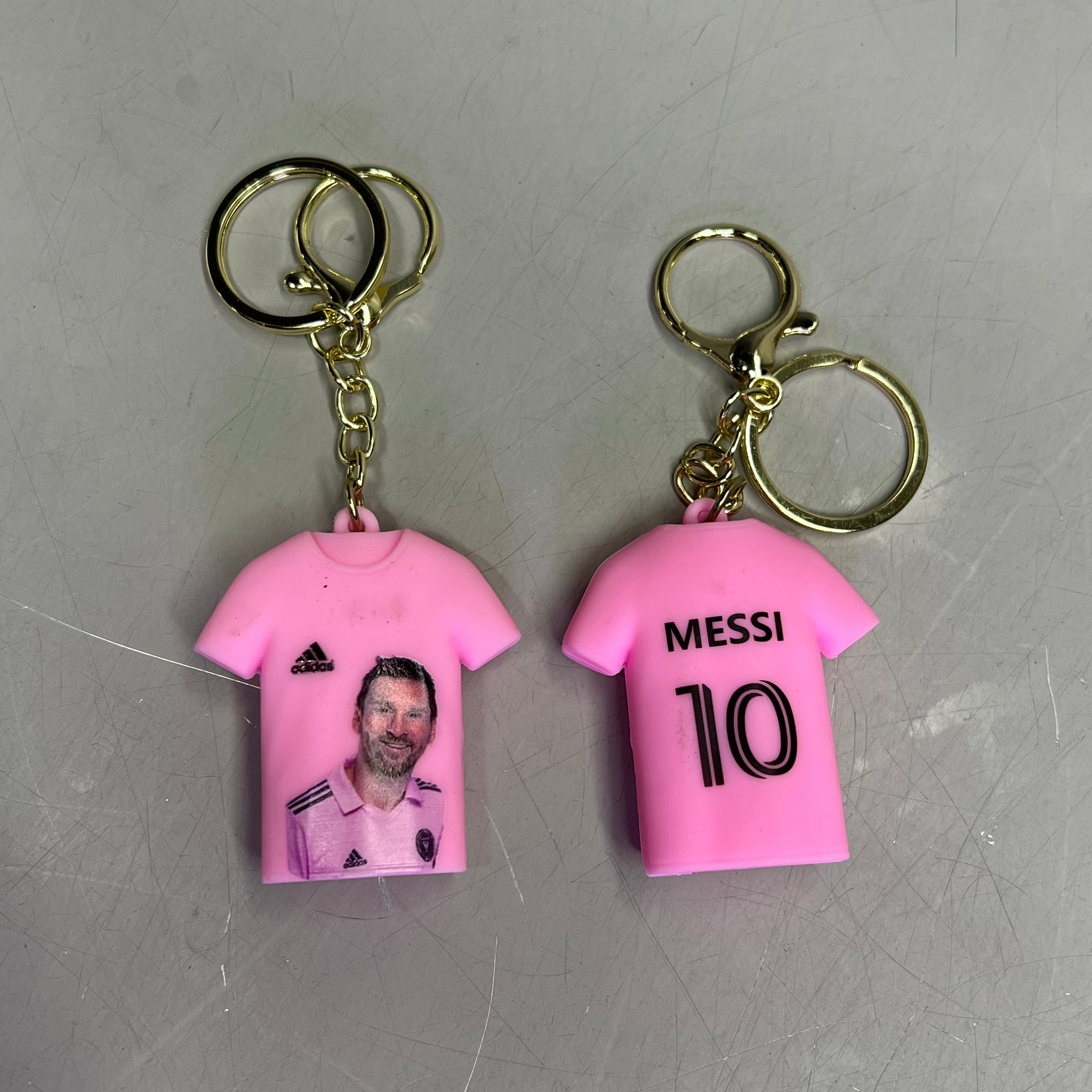 FORVER SPORTS (12 PACK) Messi Soccer Team Jersey #10 Keychain Bright Pink