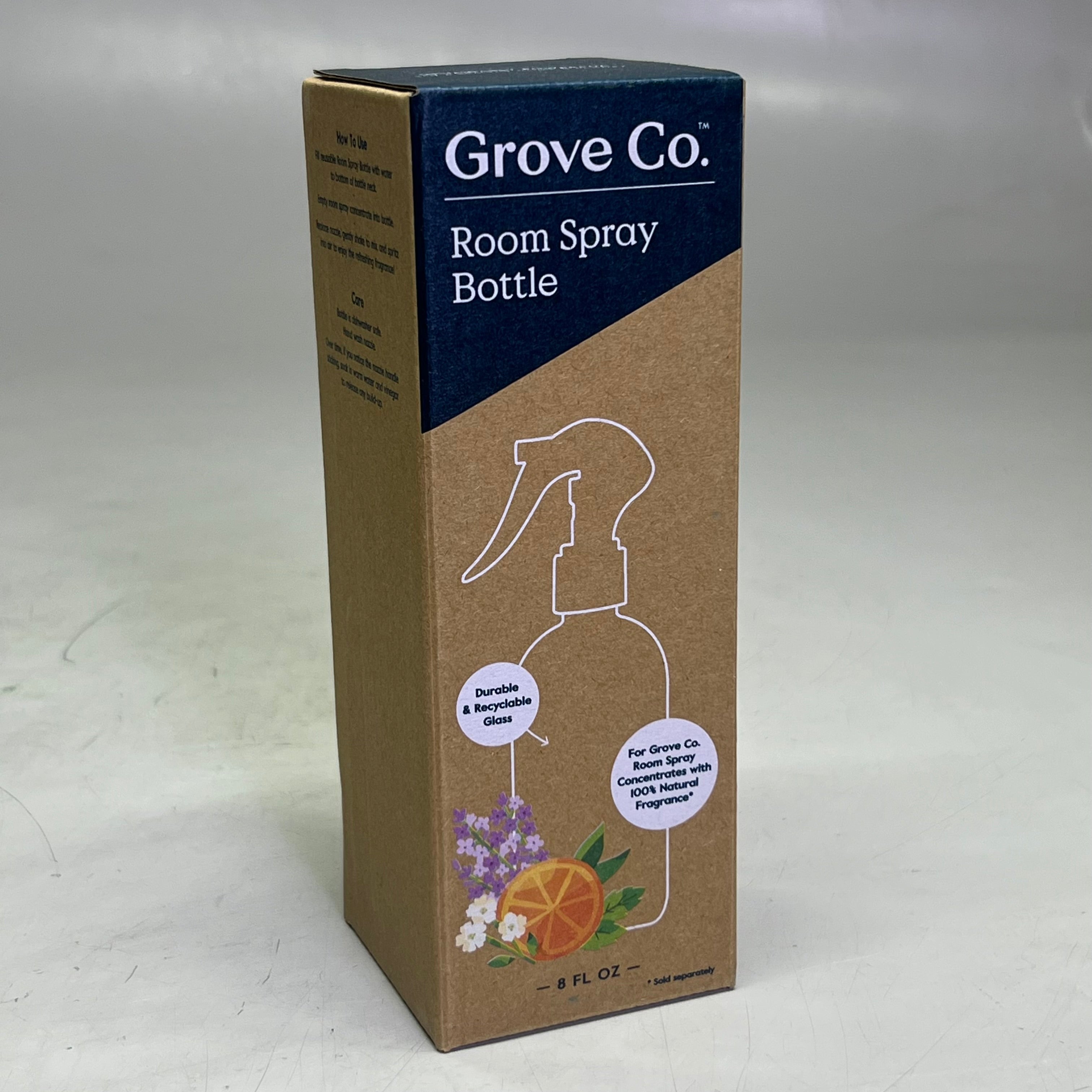 GROVE CO (4 PACK) Reusable Room Spray Bottle 8 fl oz, Clear GR-324-9852