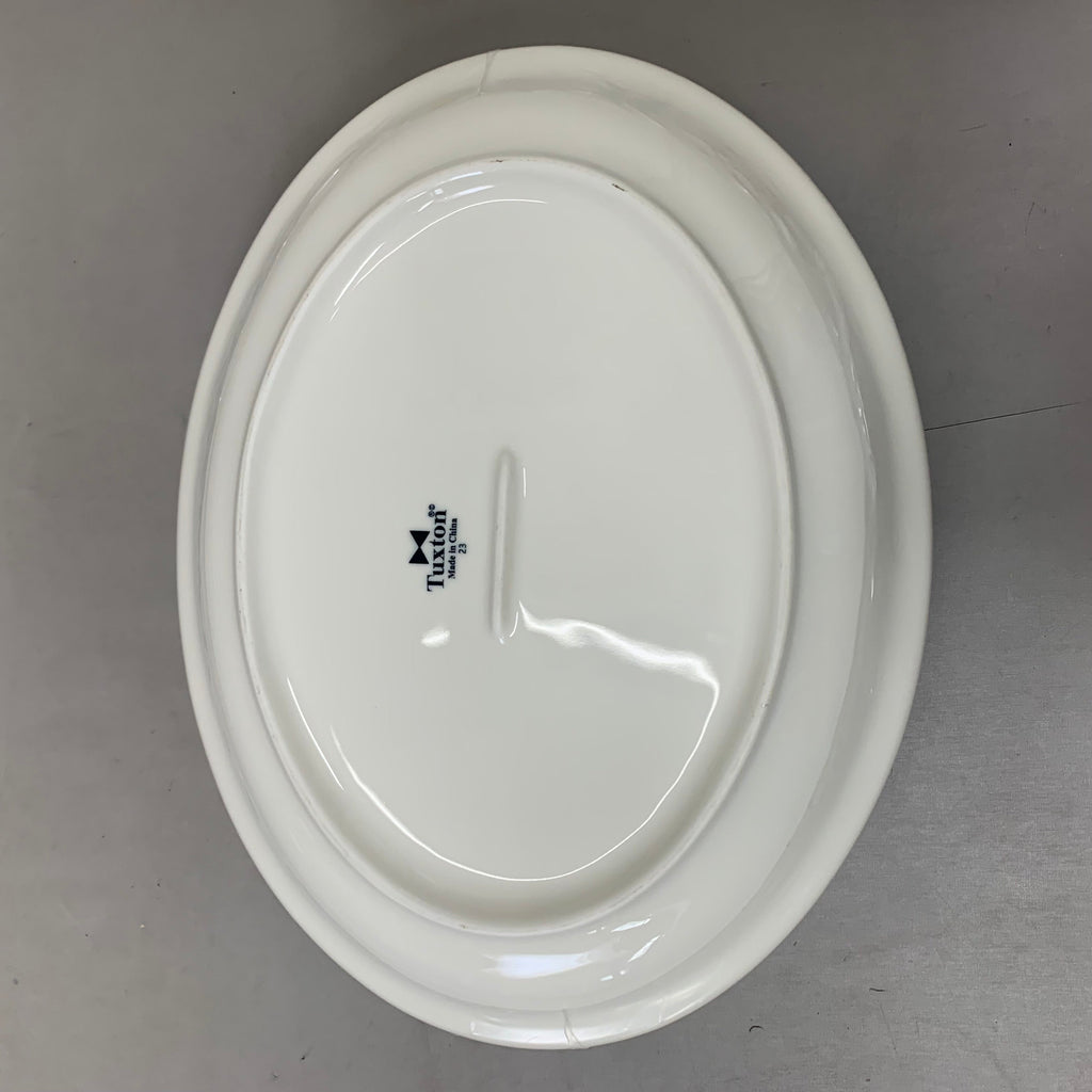 TUXTON (12 Pack) Ceramic Oval Platter Nevada Collection Oven Safe 13-1/4" Eggshell TNR-014