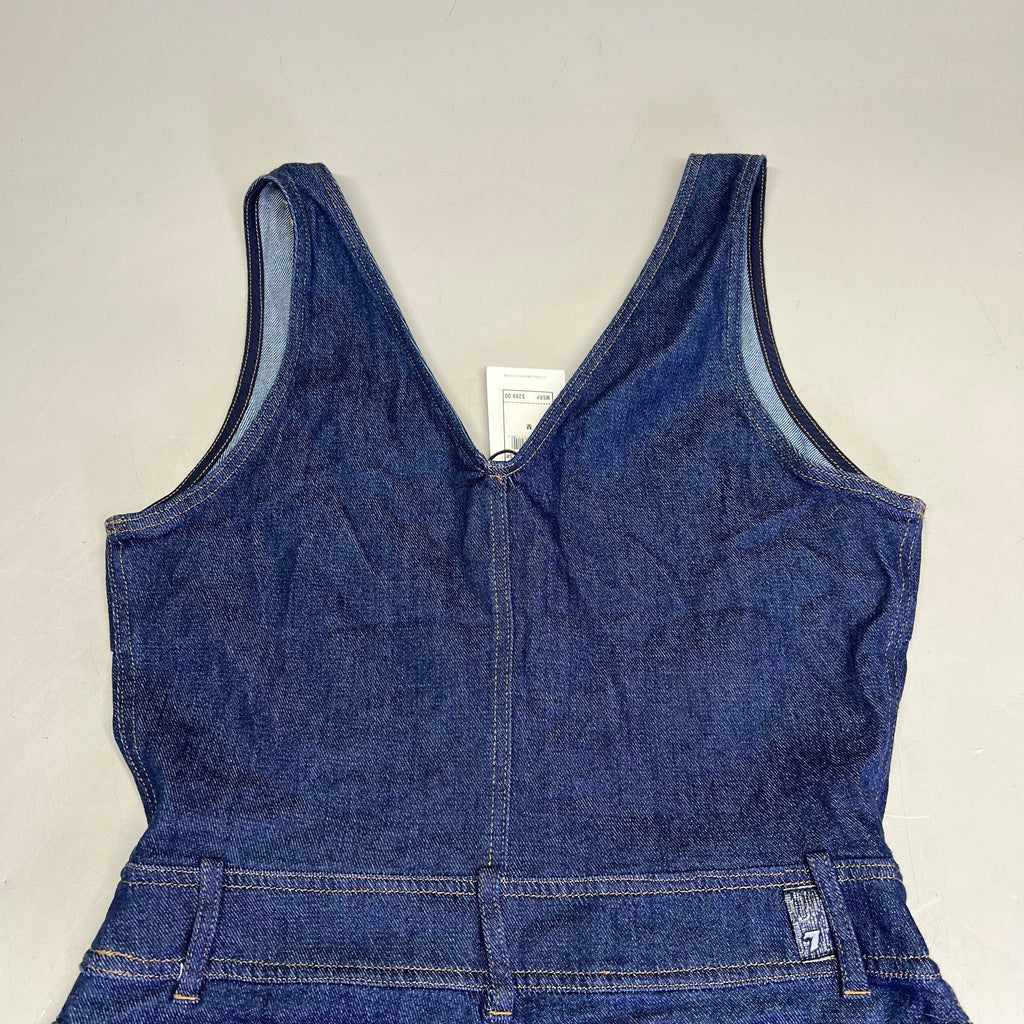 7 FOR ALL MANKIND Soft Denim Zip Up Jumper Womens Sz M Dark Blue AU7190865A WLSR